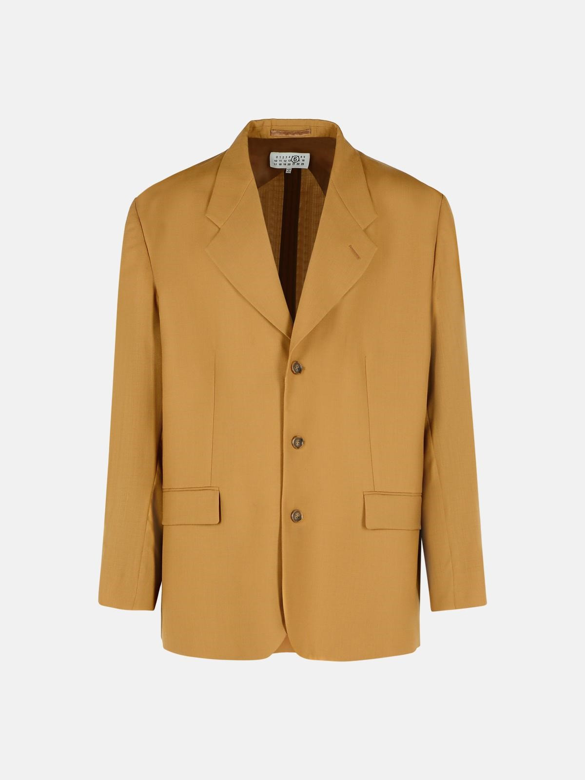 BEIGE WOOL BLAZER - 1