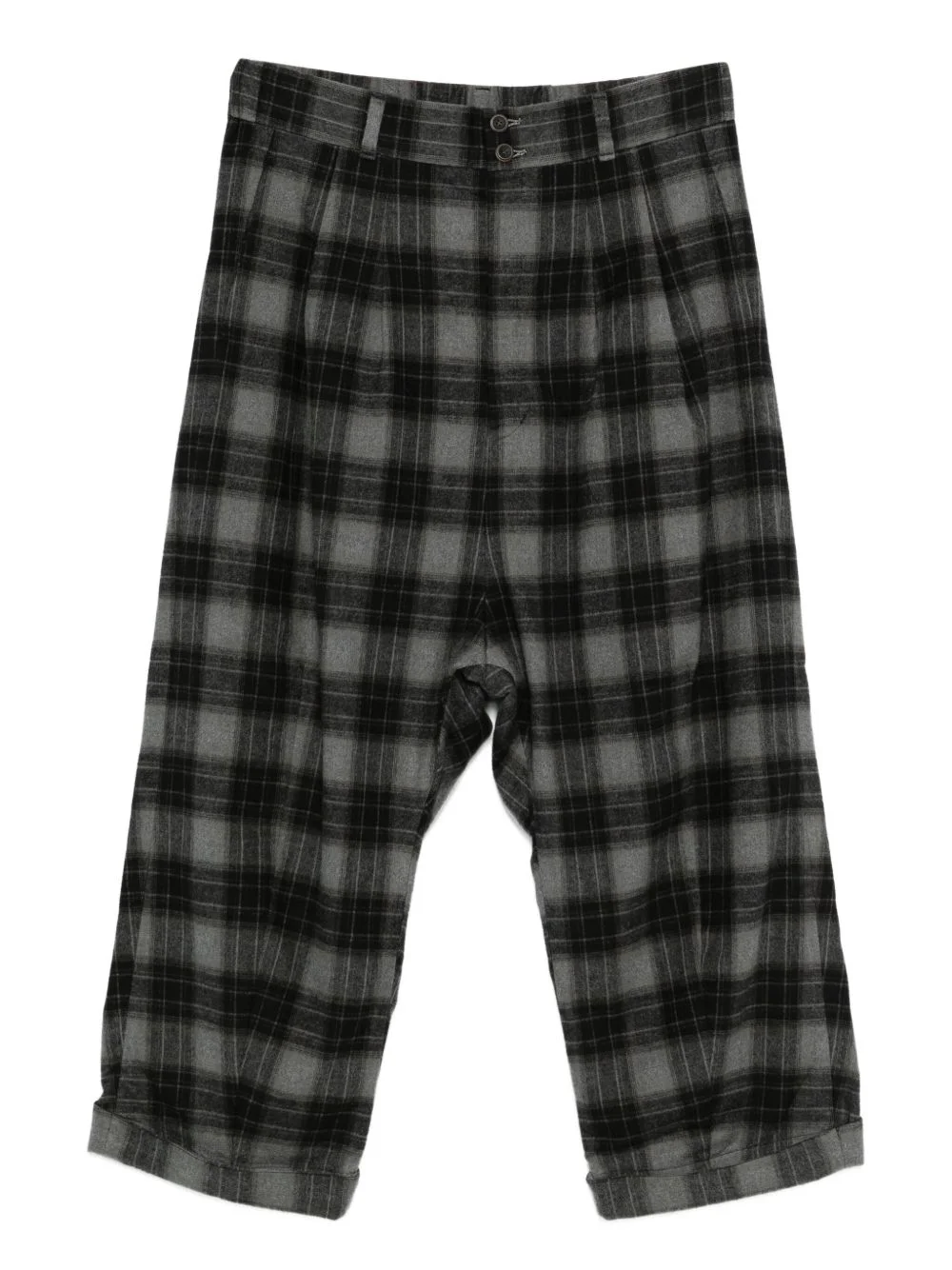 plaid-pattern trousers - 1