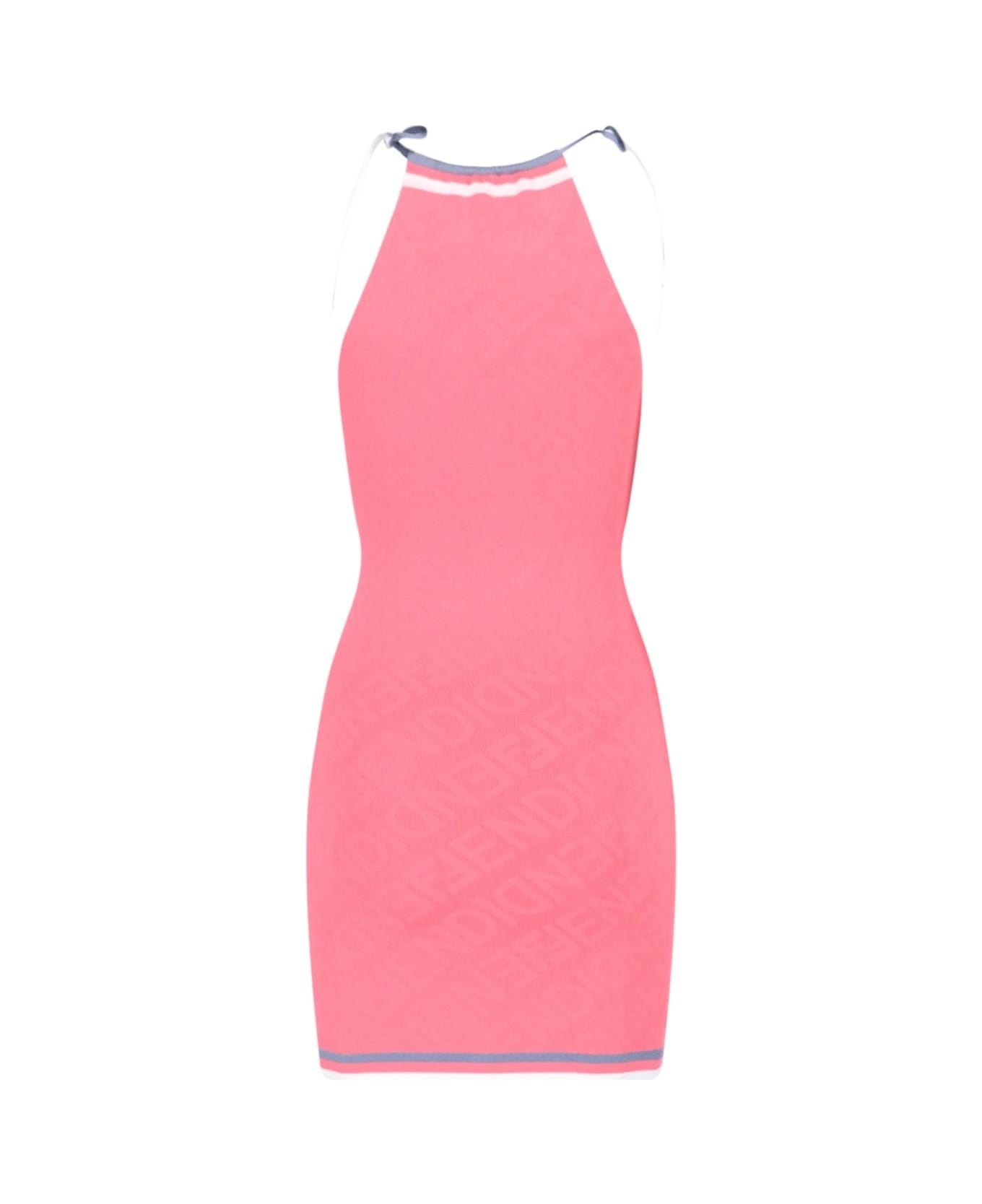 Mirror Motif Viscose Mini Dress - 1