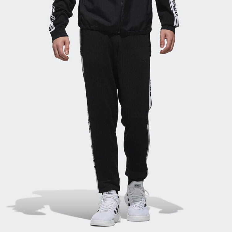 adidas neo Casual Knit Small Running Sports Long Pants Black DW7888 - 2
