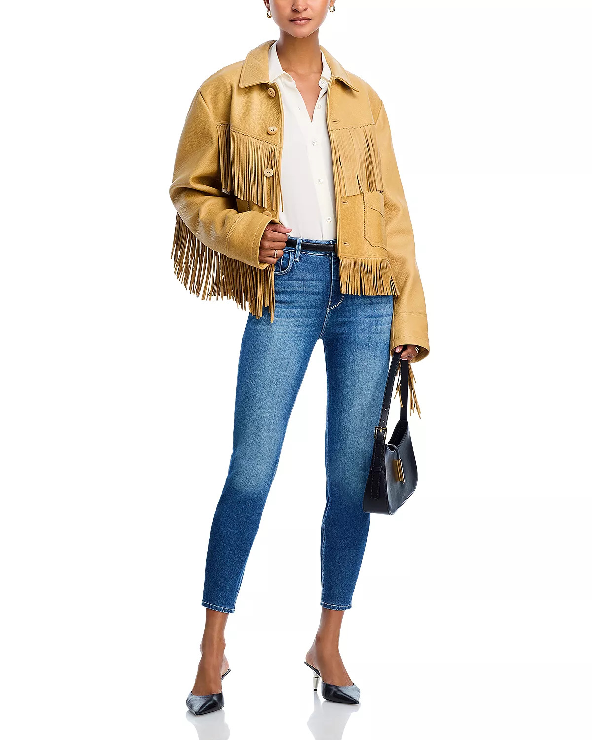Margot High Rise Cropped Skinny Ankle Jeans in Baja - 2