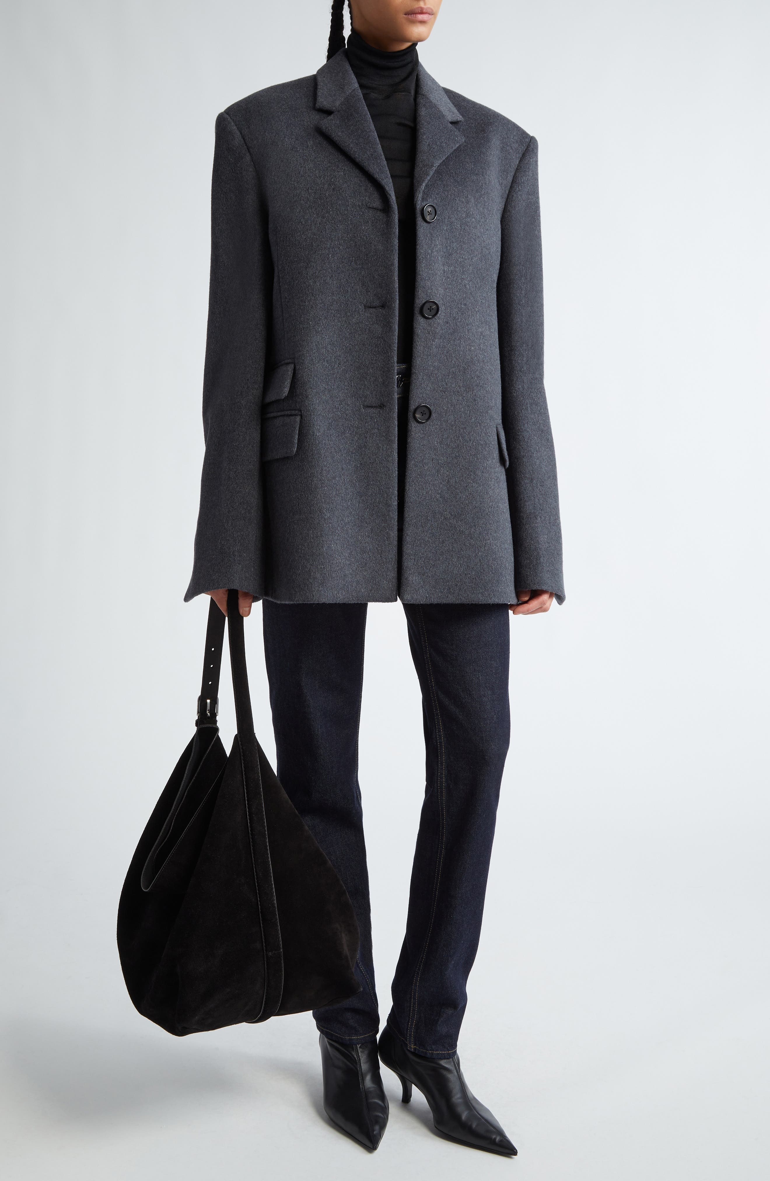 TOTEME Low Rise Organic Cotton Tapered Straight Leg Jeans in Slate 245 at Nordstrom - 2