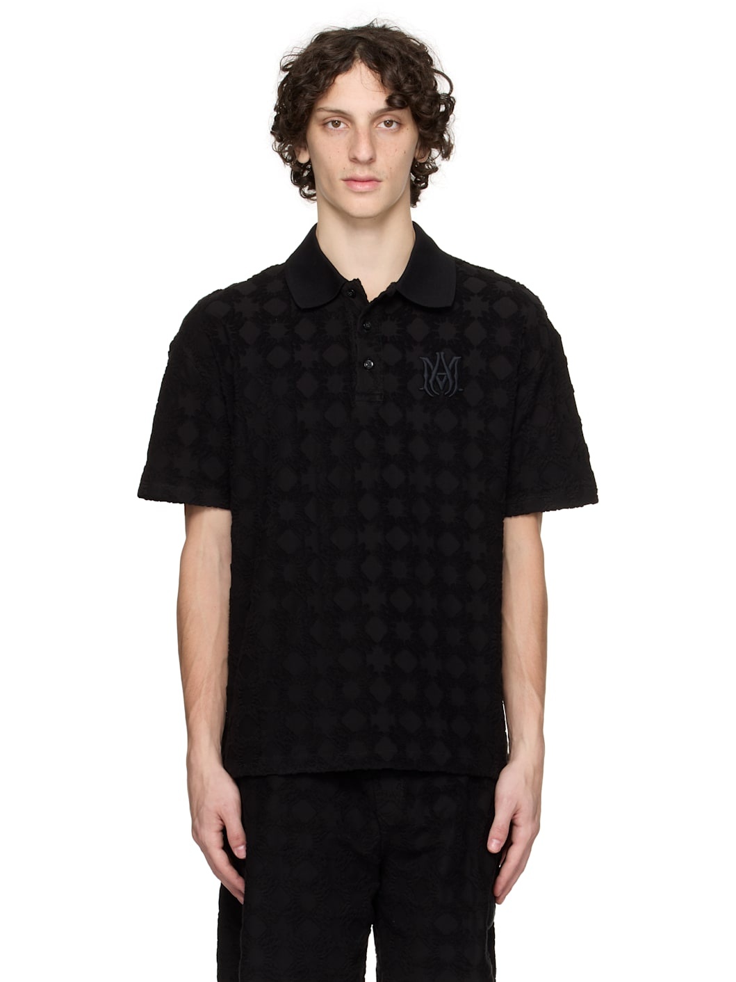 Black MA Quad Toweling Polo - 1