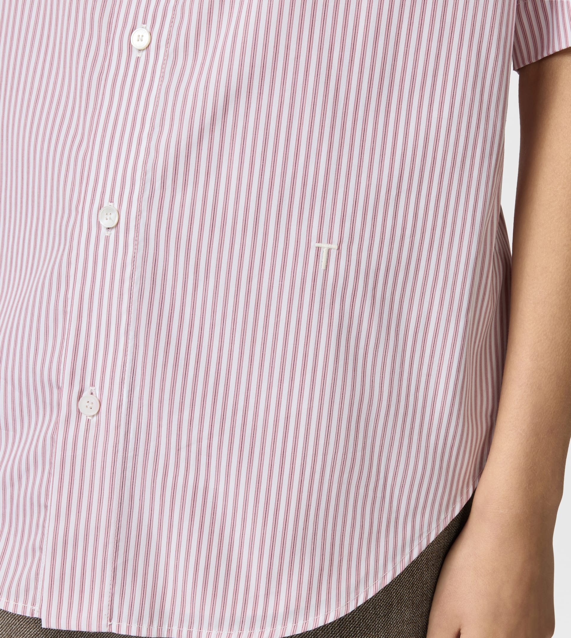 DOUBLE COLLAR SHIRT IN POPLIN - PINK, WHITE - 7