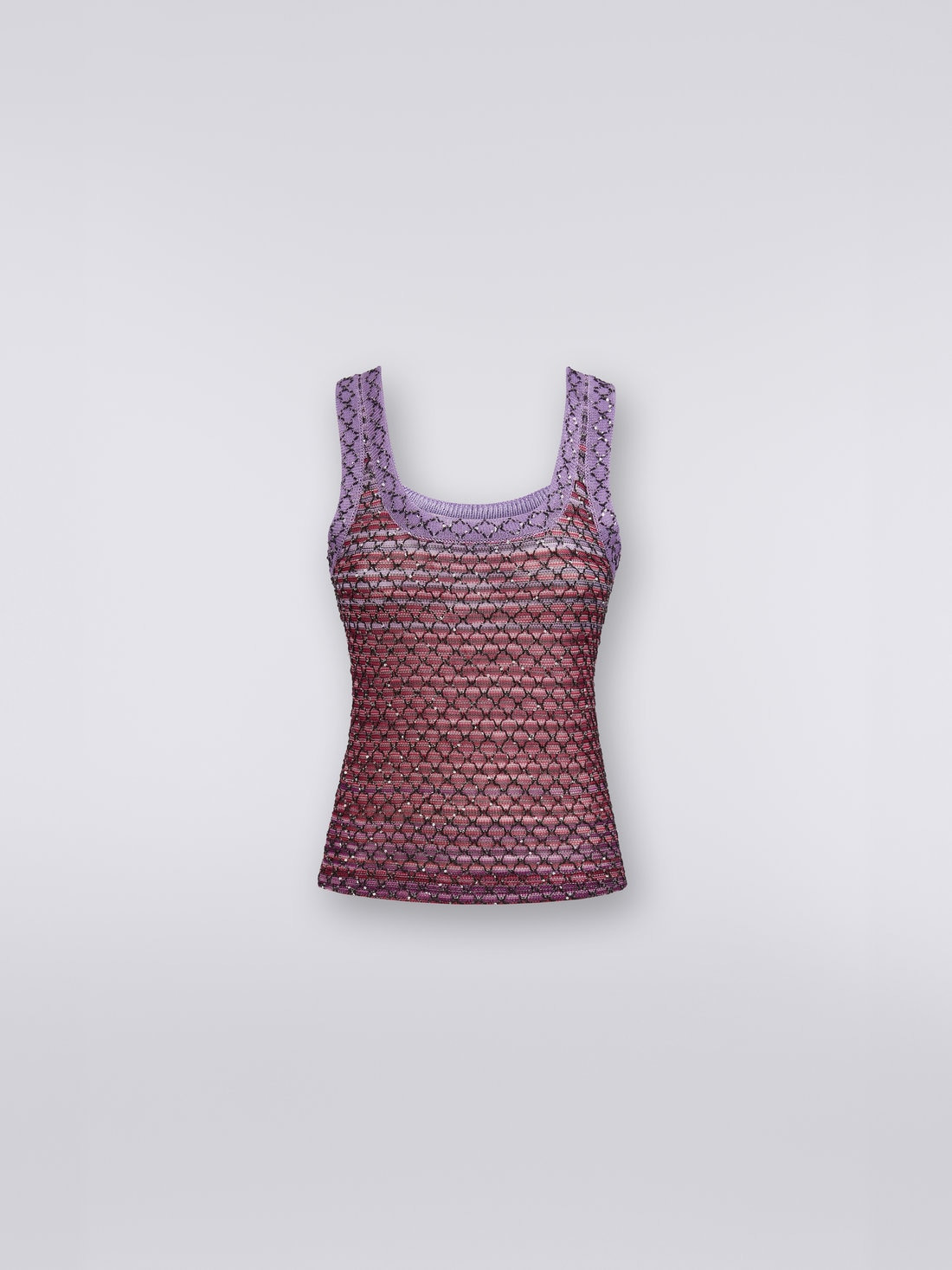 Viscose blend tank top with sequins - 1