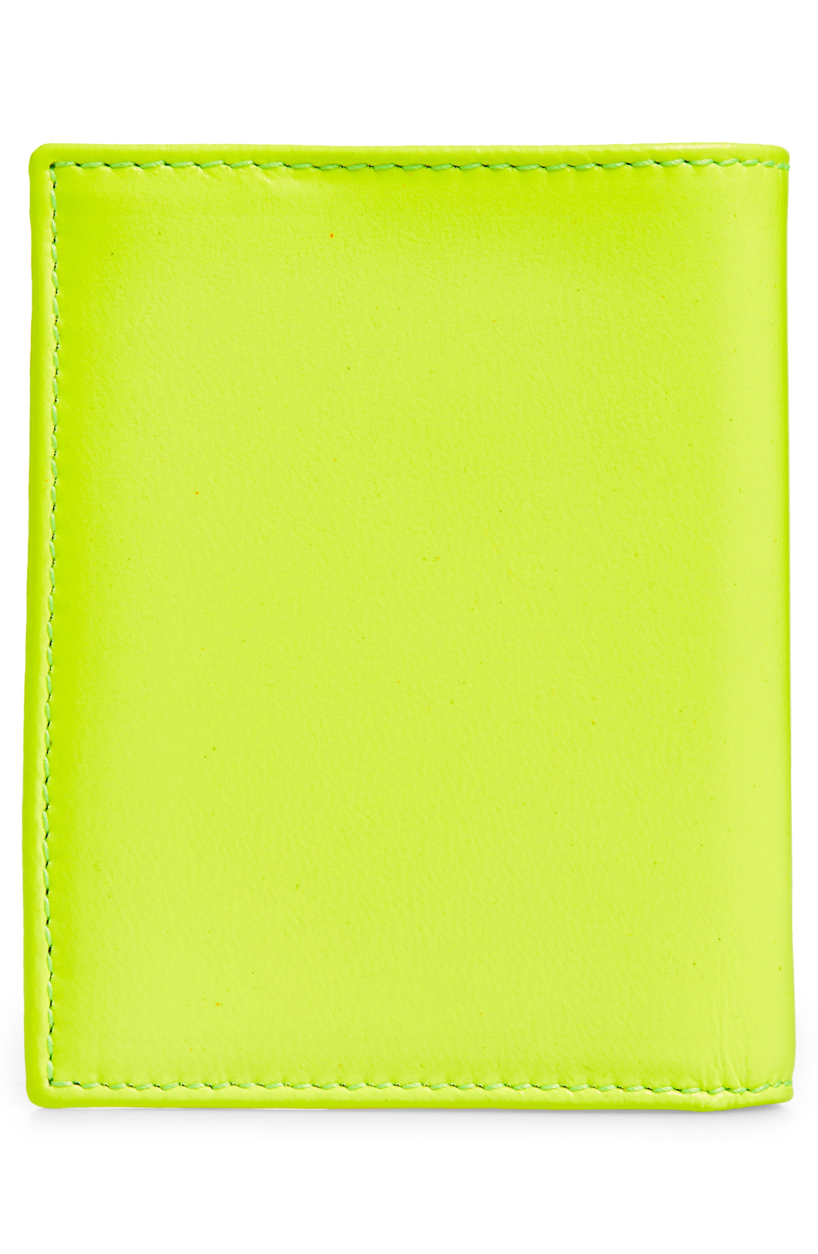 Comme des Garçons Wallets Super Fluorescent Leather Bifold Wallet in Yellow/Light Orange at Nordstro - 3