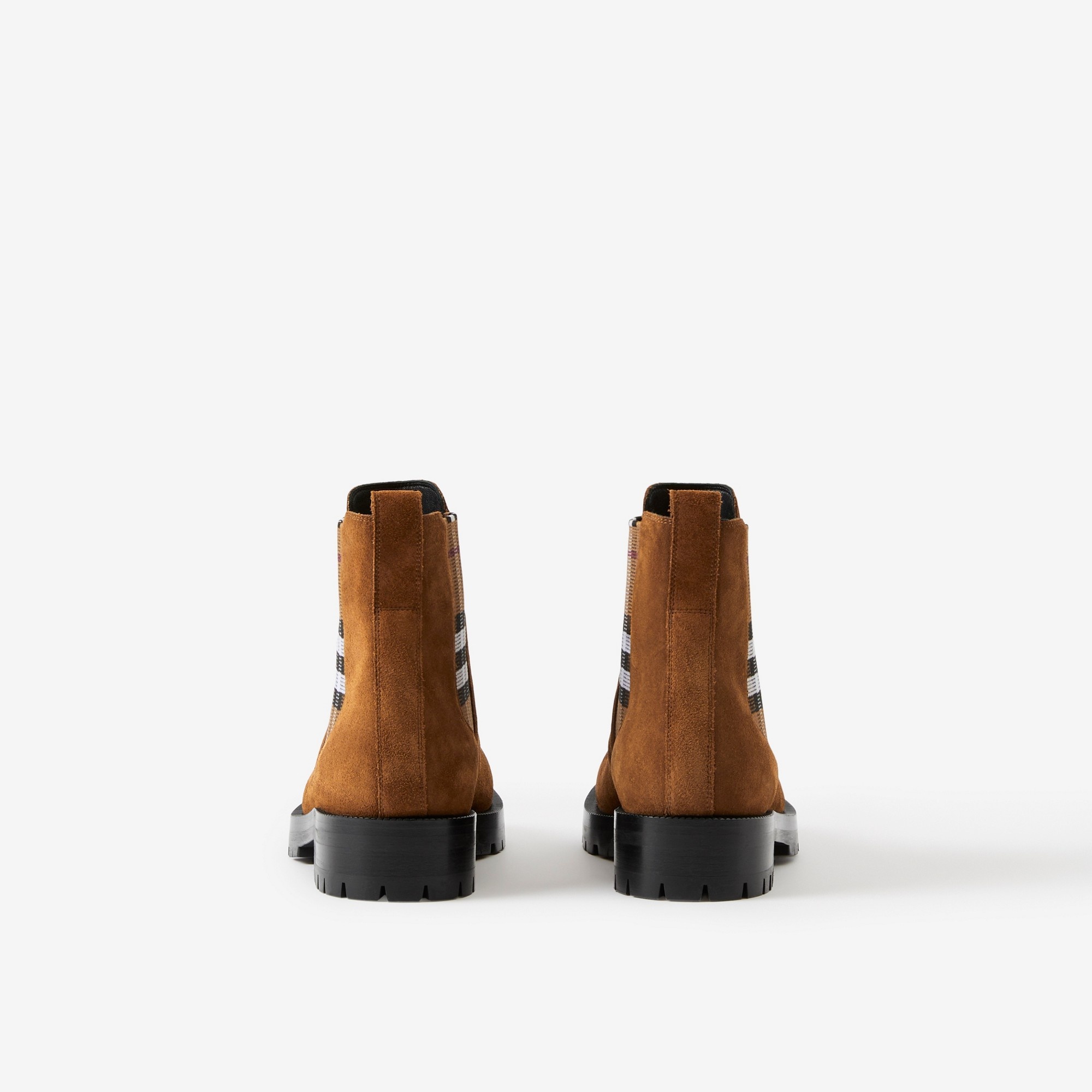 Vintage Check Detail Suede Chelsea Boots - 3