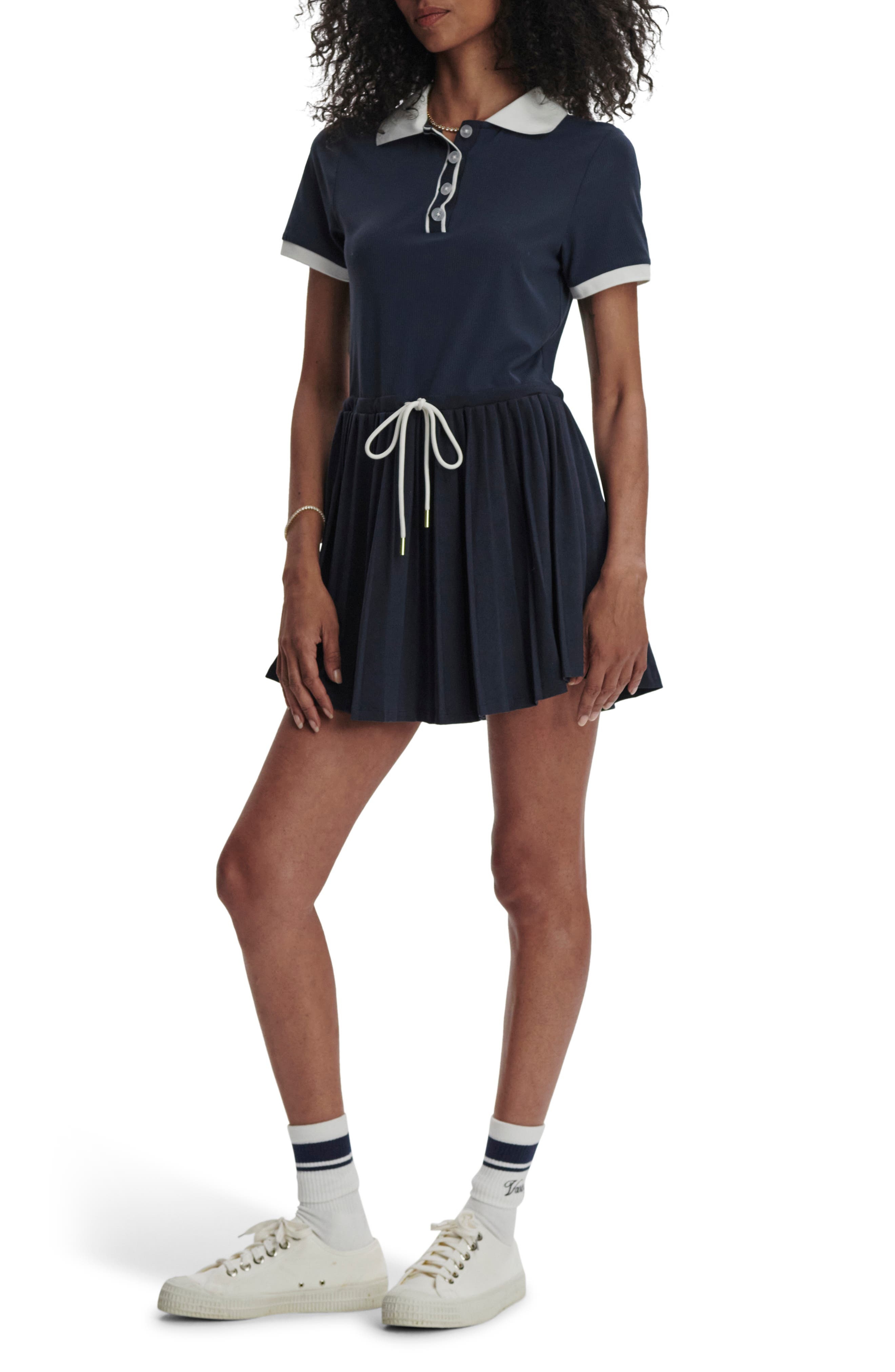 Varley Paloma Court Dress with Removable Shorts in Blue Nights/White at Nordstrom - 3