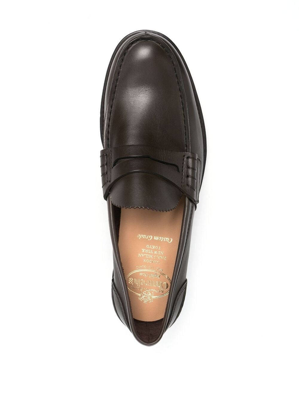 polished-finish round-toe loafers - 4