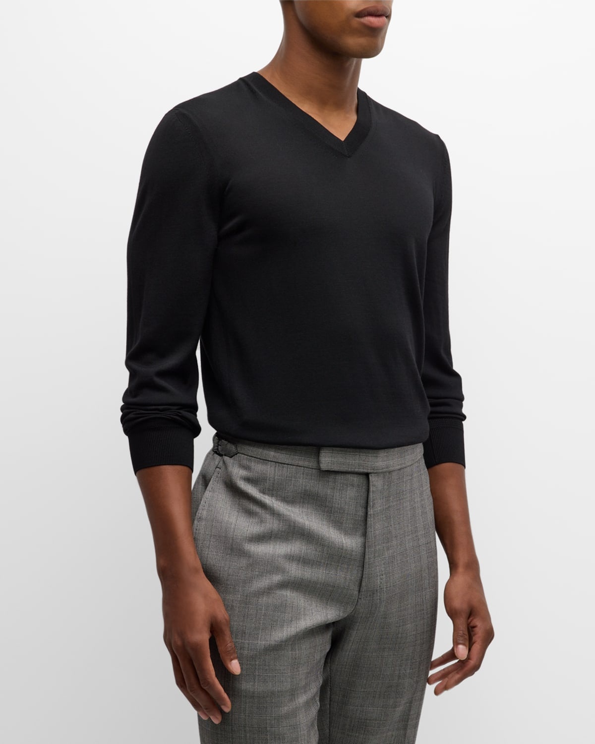 Men's Merino Wool V-Neck Sweater - 4