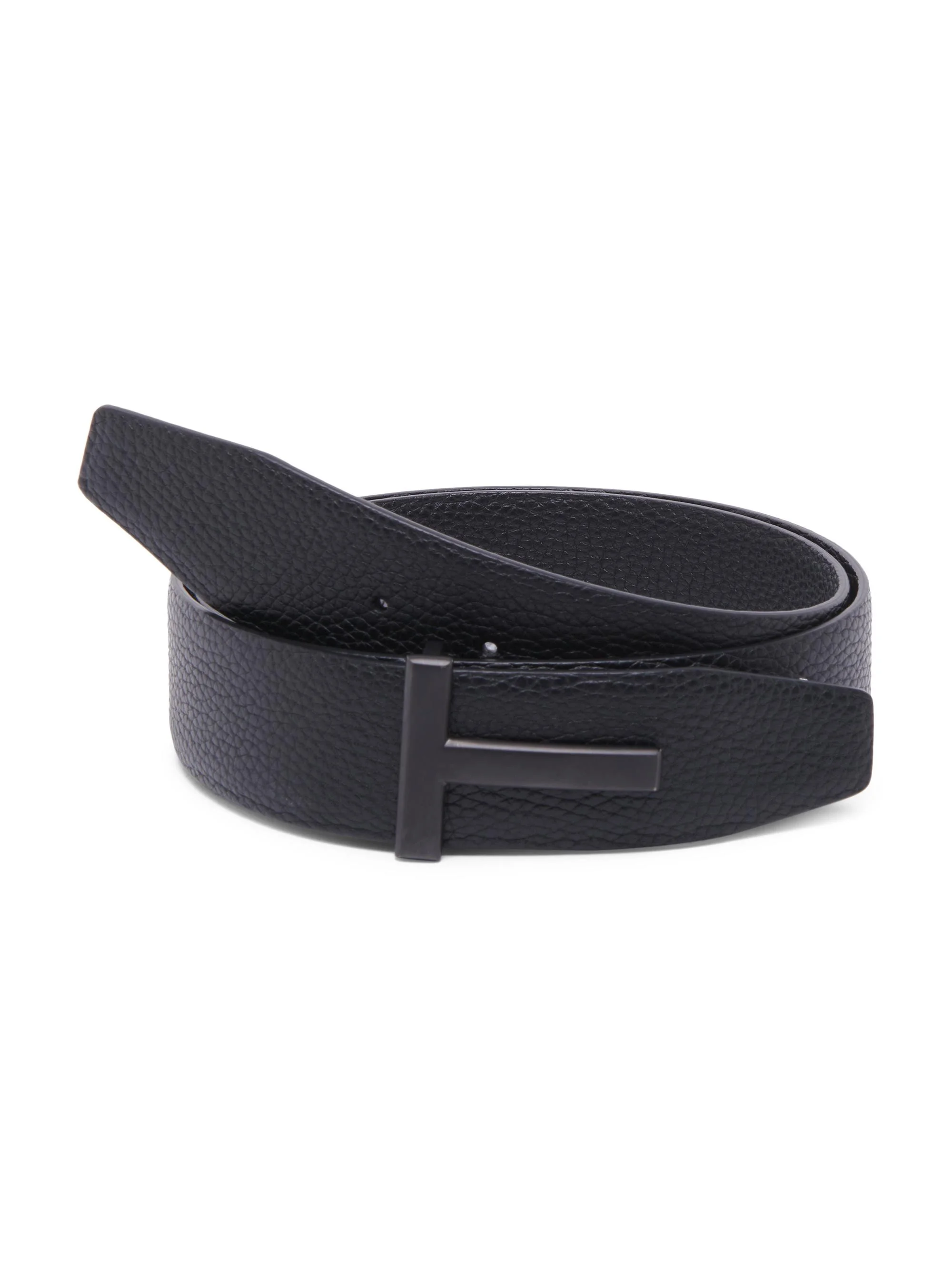 Men's T Buckle Reversible Belt - Black - 1