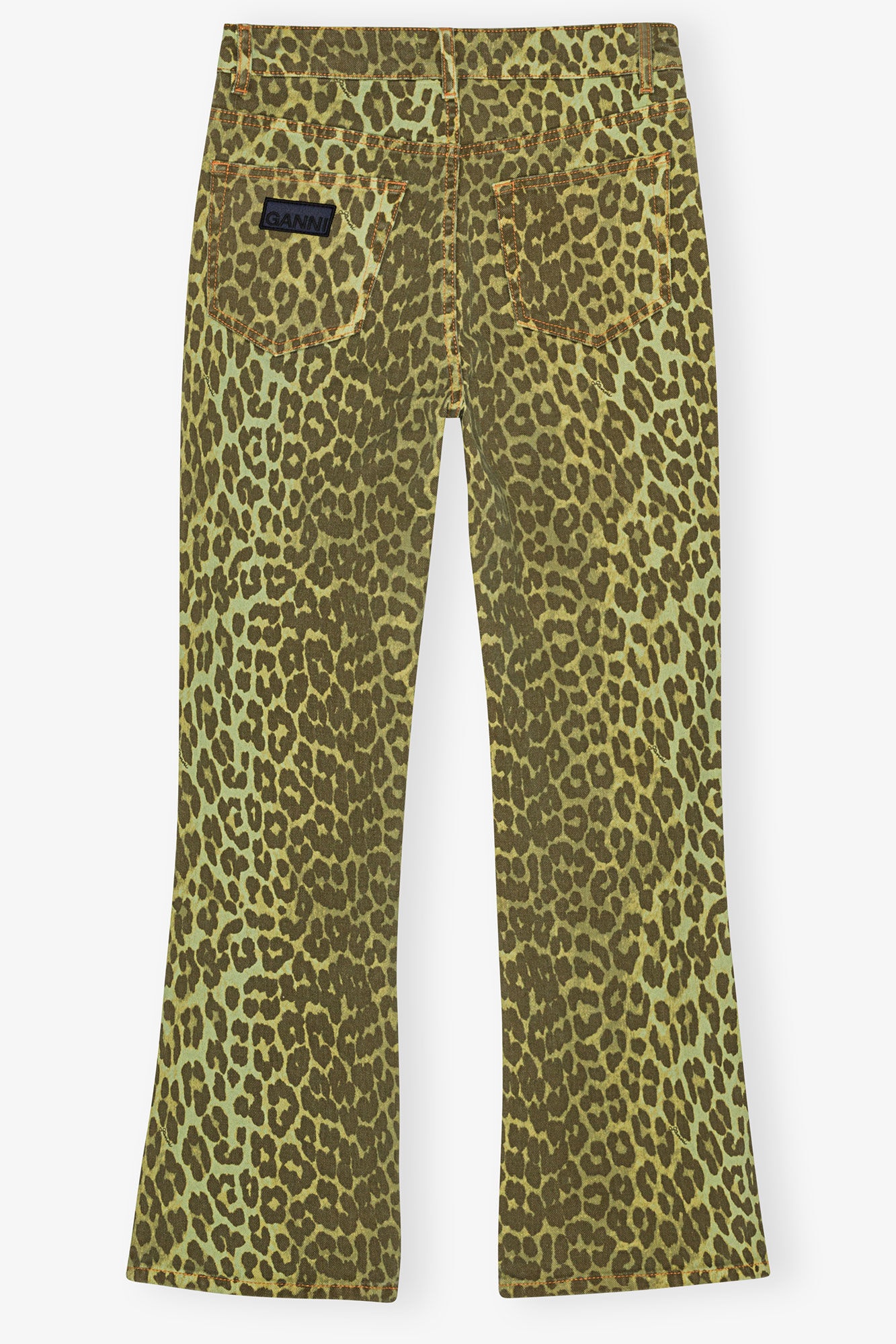 GREEN LEOPARD BETZY CROPPED JEANS - 2