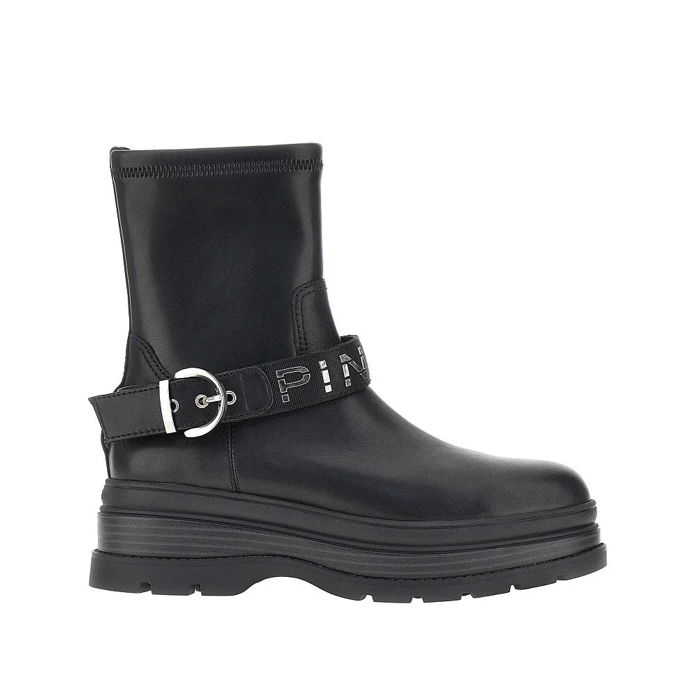 Pinko Eva Leather Boots Black Women - 1