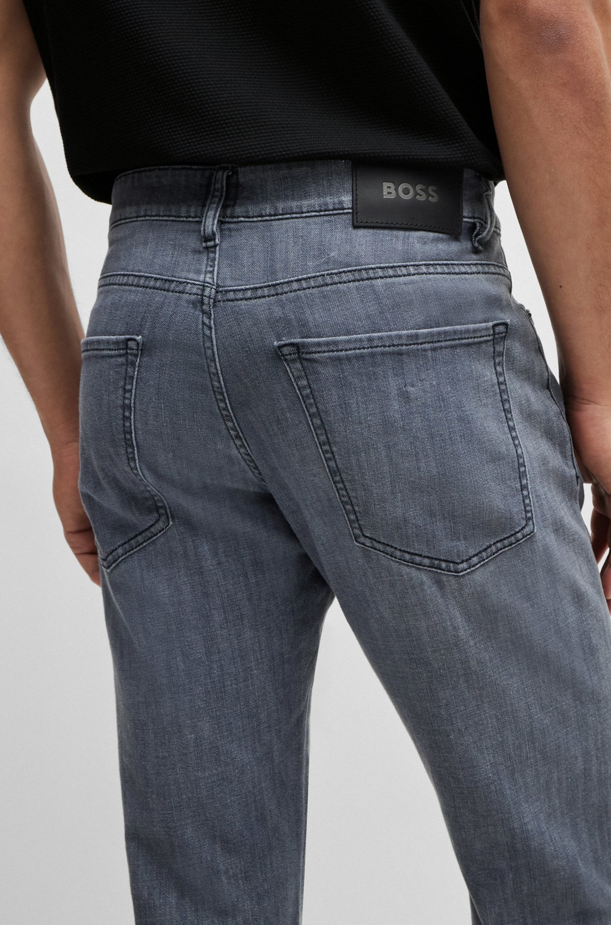 SLIM-FIT JEANS IN BLUE COMFORT-STRETCH DENIM - 5