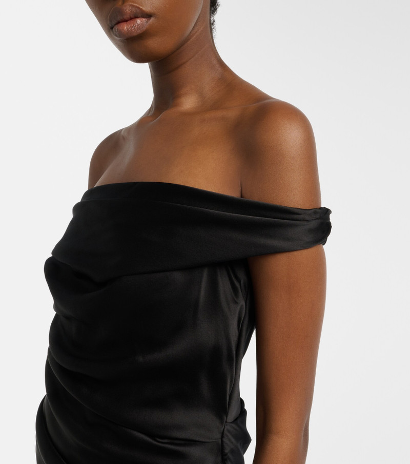 Bardot off-shoulder silk charmeuse gown 3