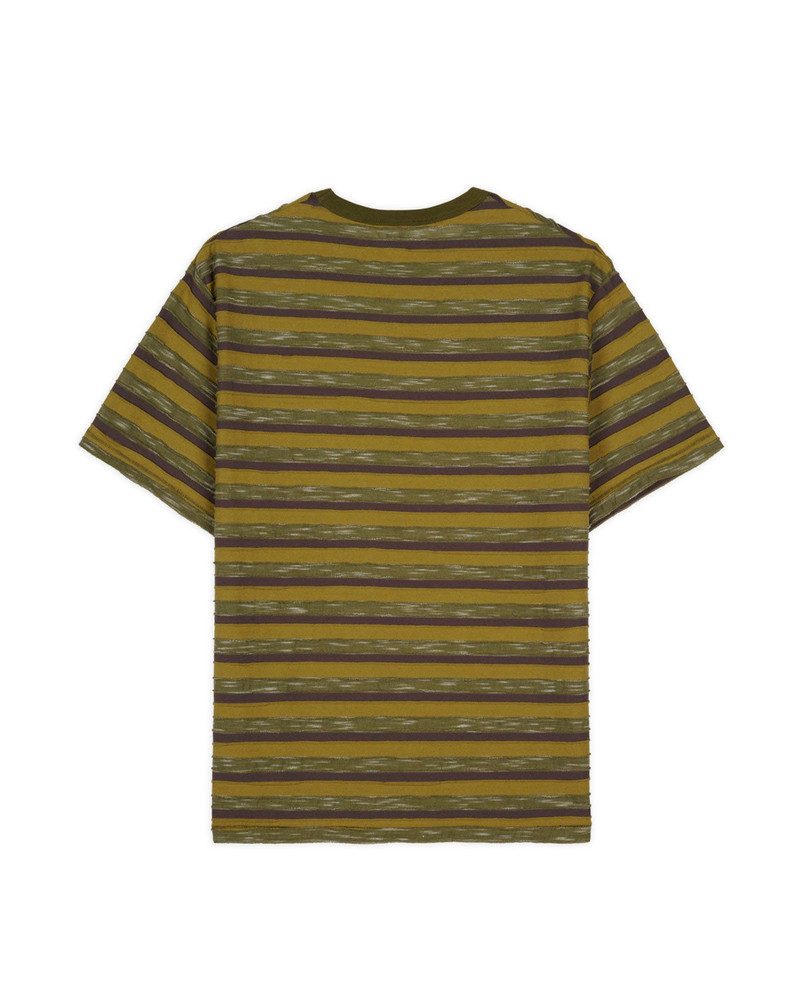 BRAIN DEAD Casey Striped T-shirt - Moss outlook