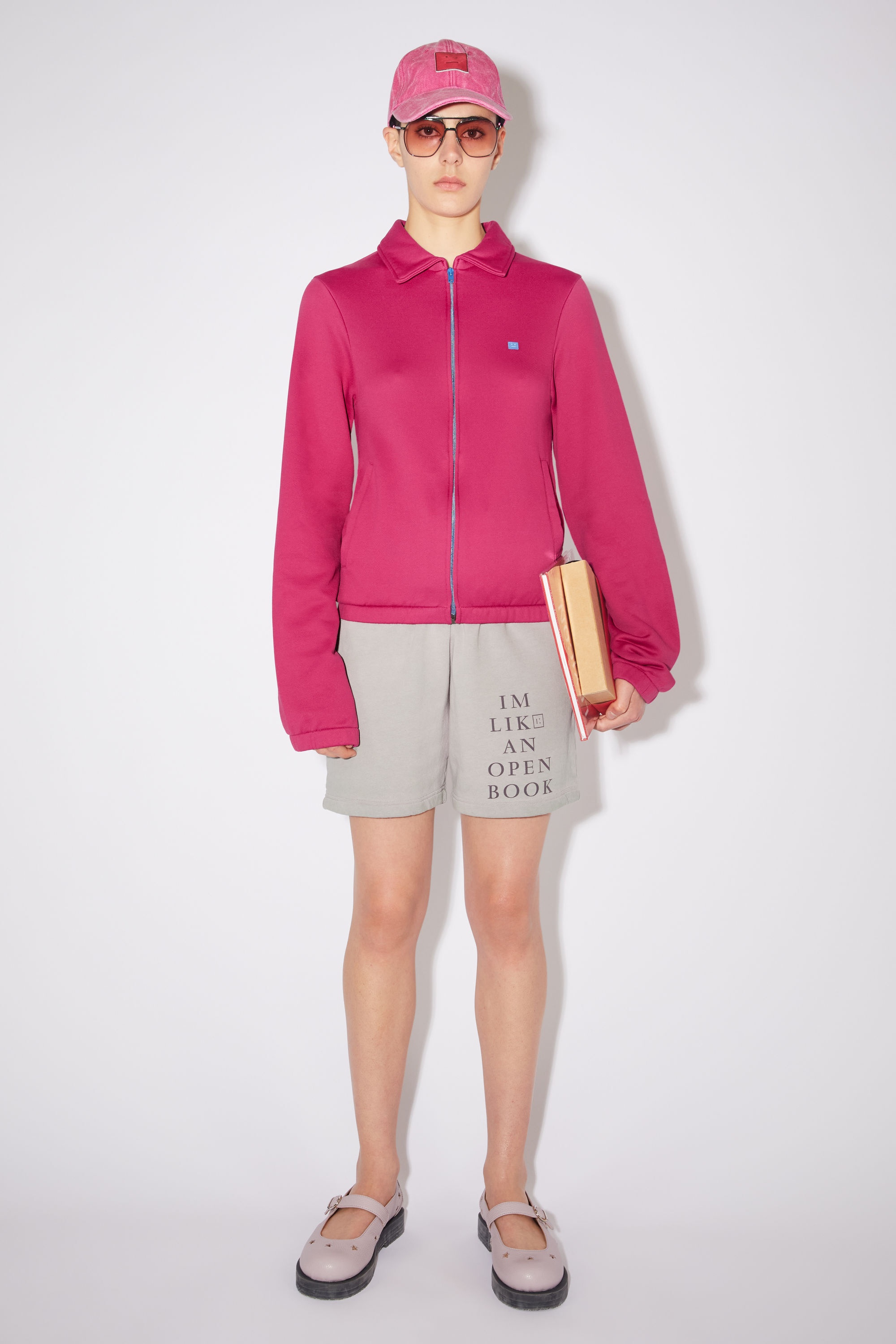 Tech jersey zippered sweater - Fuchsia pink - 2