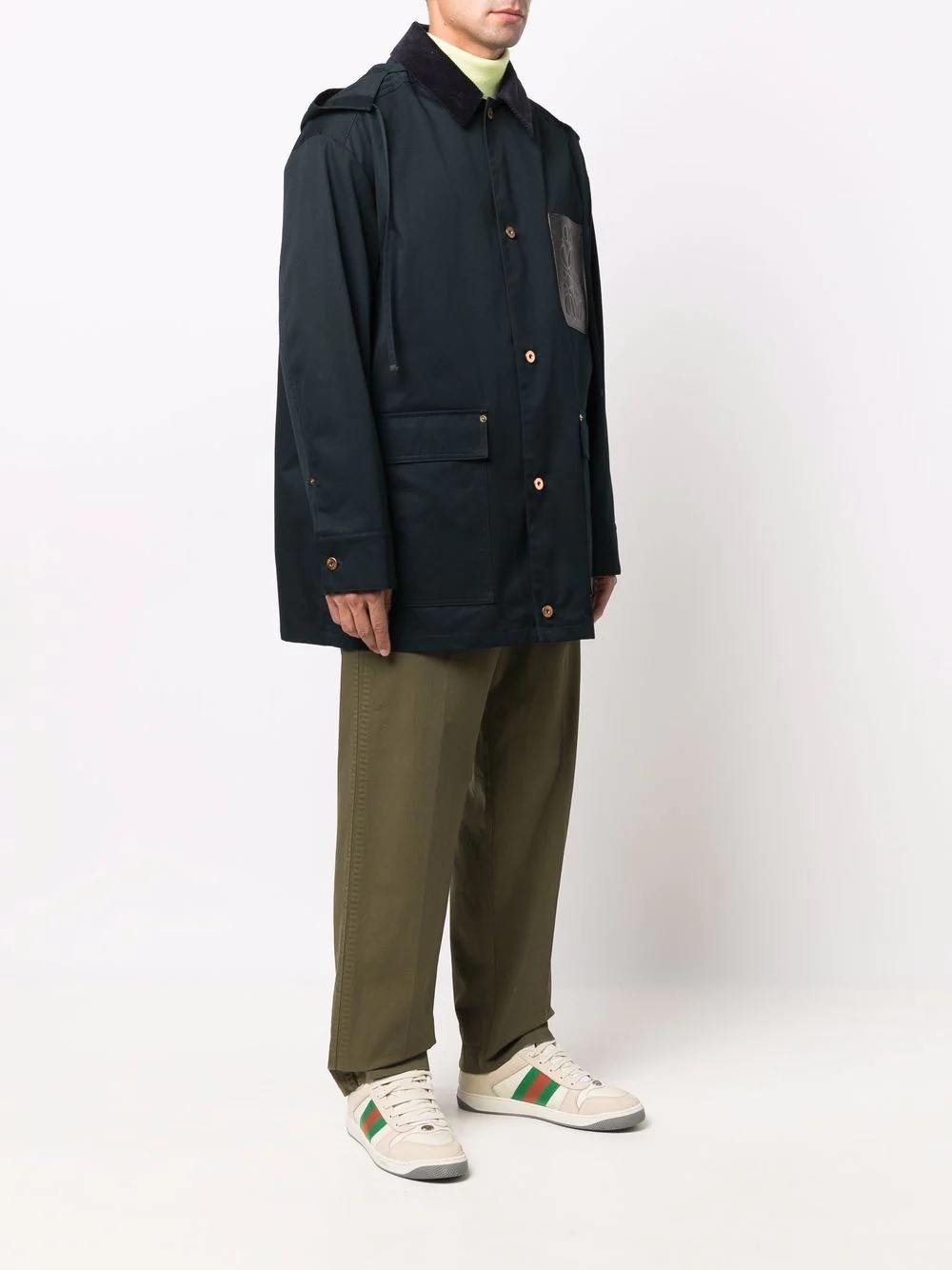 Patchpocket hooded parka coat - 3