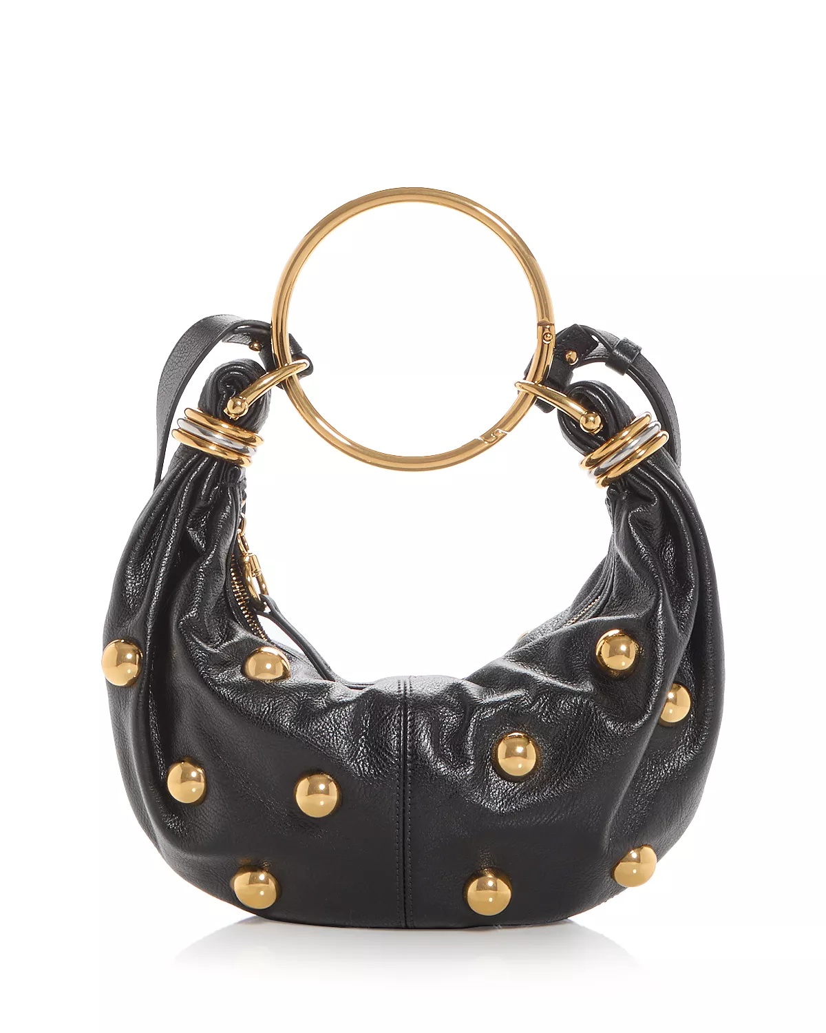 Small Bracelet Embellished Hobo Bag - 4