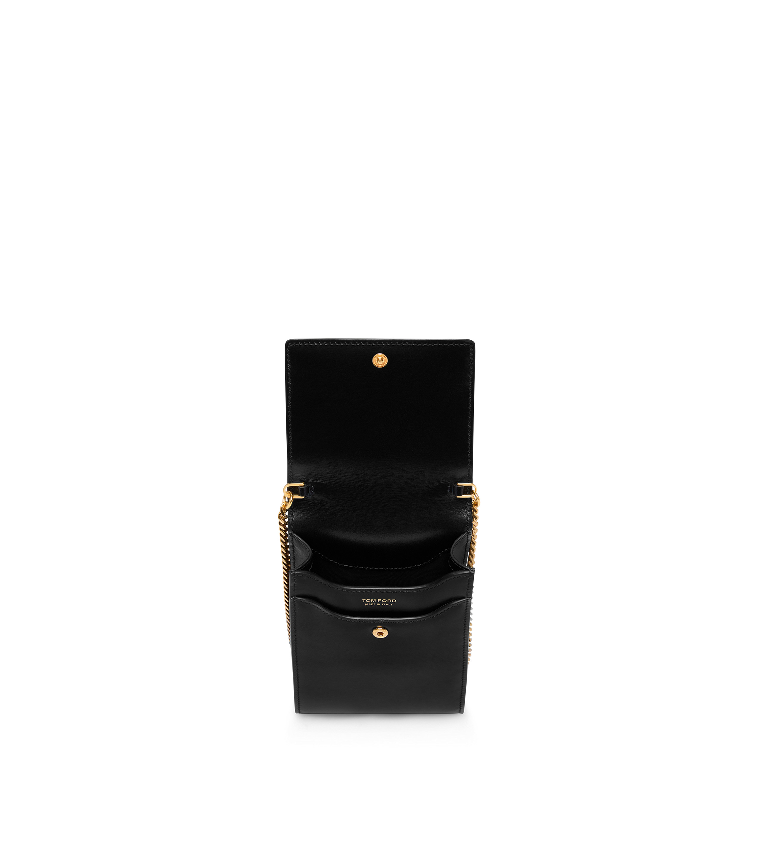 PALMELLATO-EFFECT LEATHER PHONE POUCH - 4