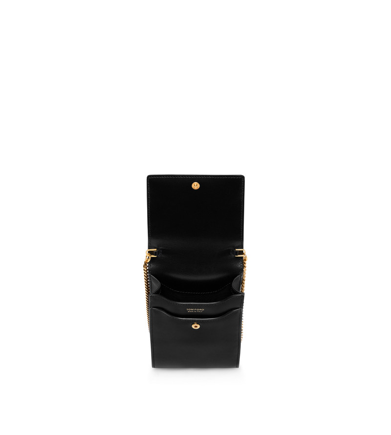 PALMELLATO-EFFECT LEATHER PHONE POUCH 4