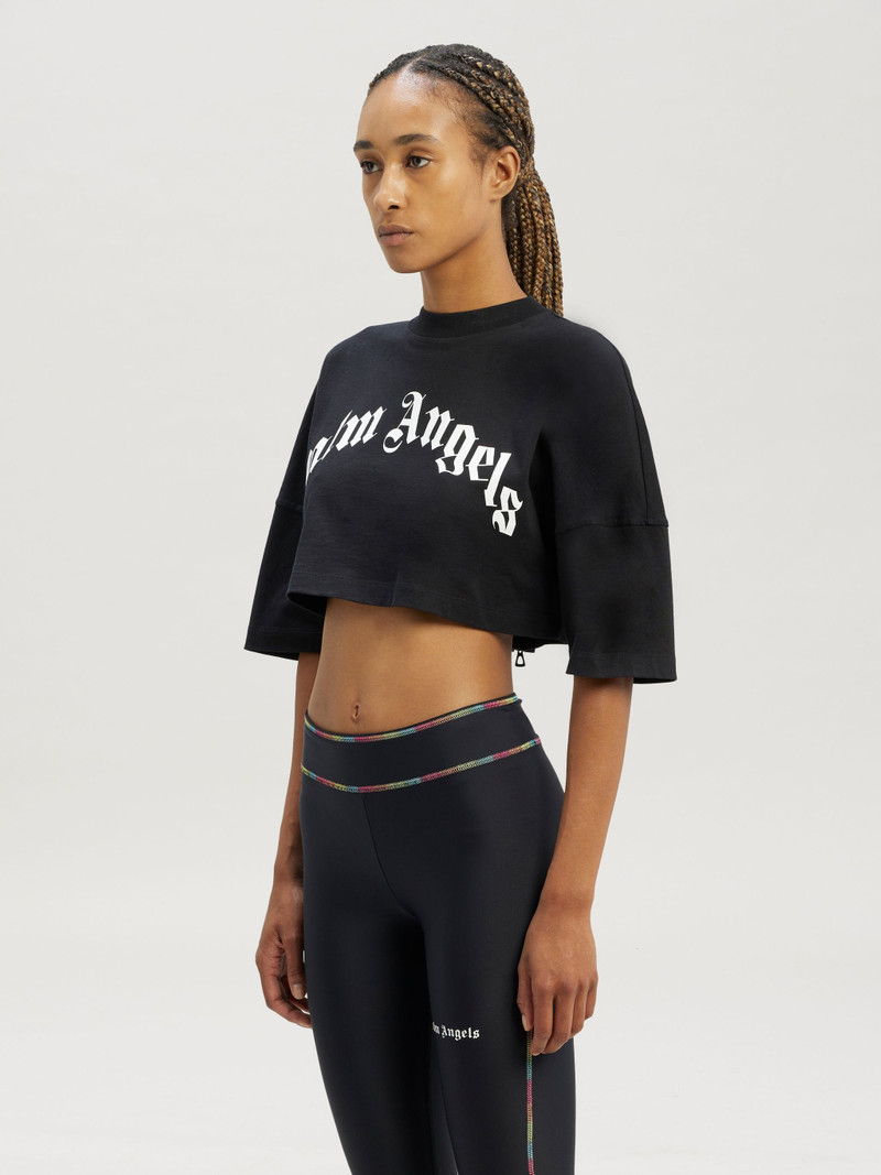 Curved Logo Back Zip T-Shirt 4