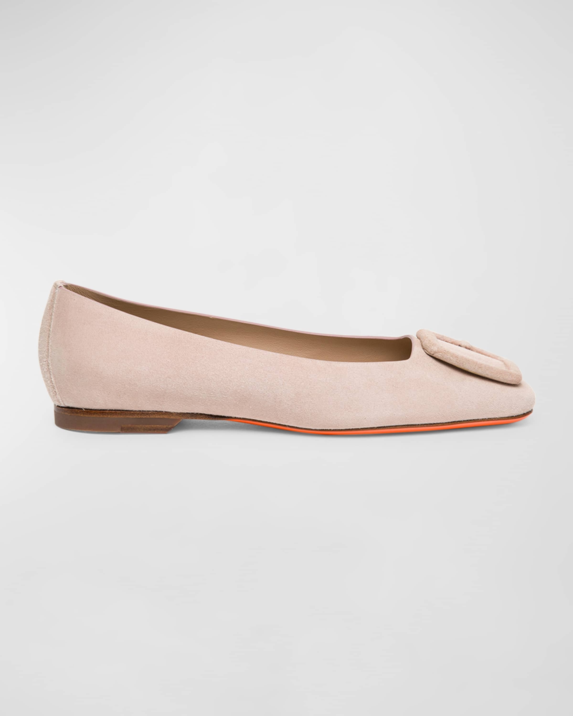 Maya Suede Buckle Ballerina Flats - 1