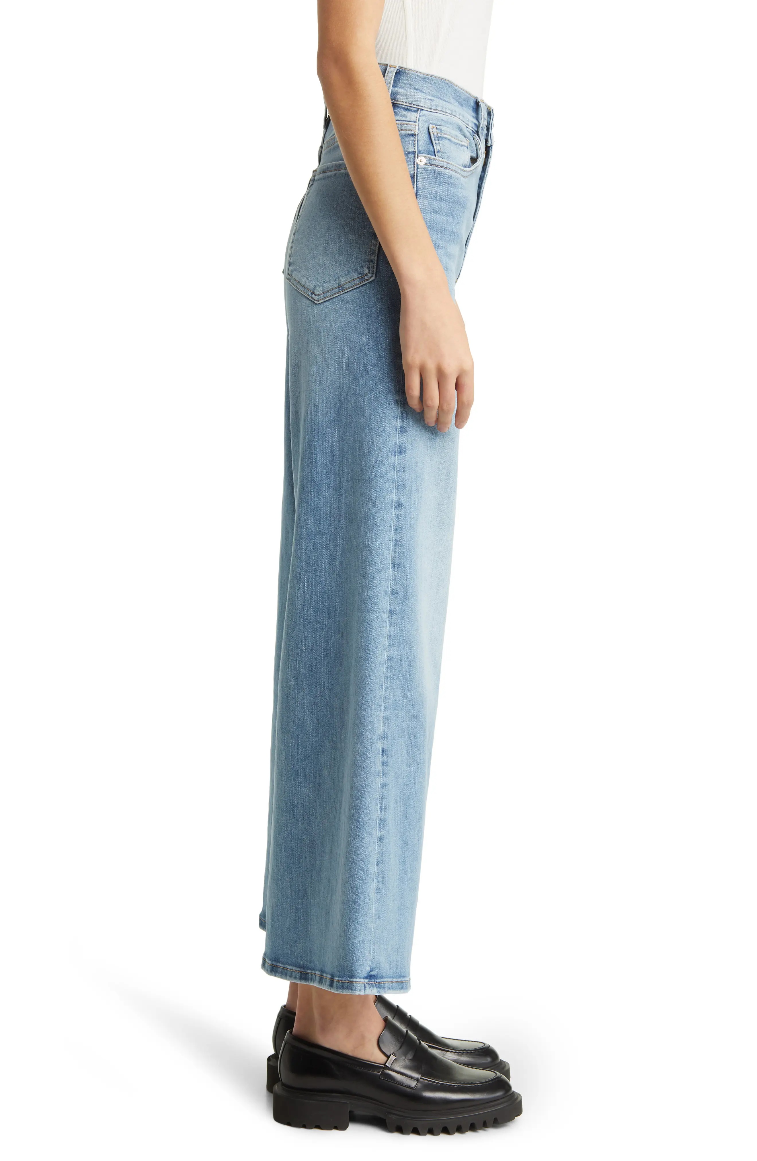 Le Palazzo Crop Wide Leg Jeans - 3