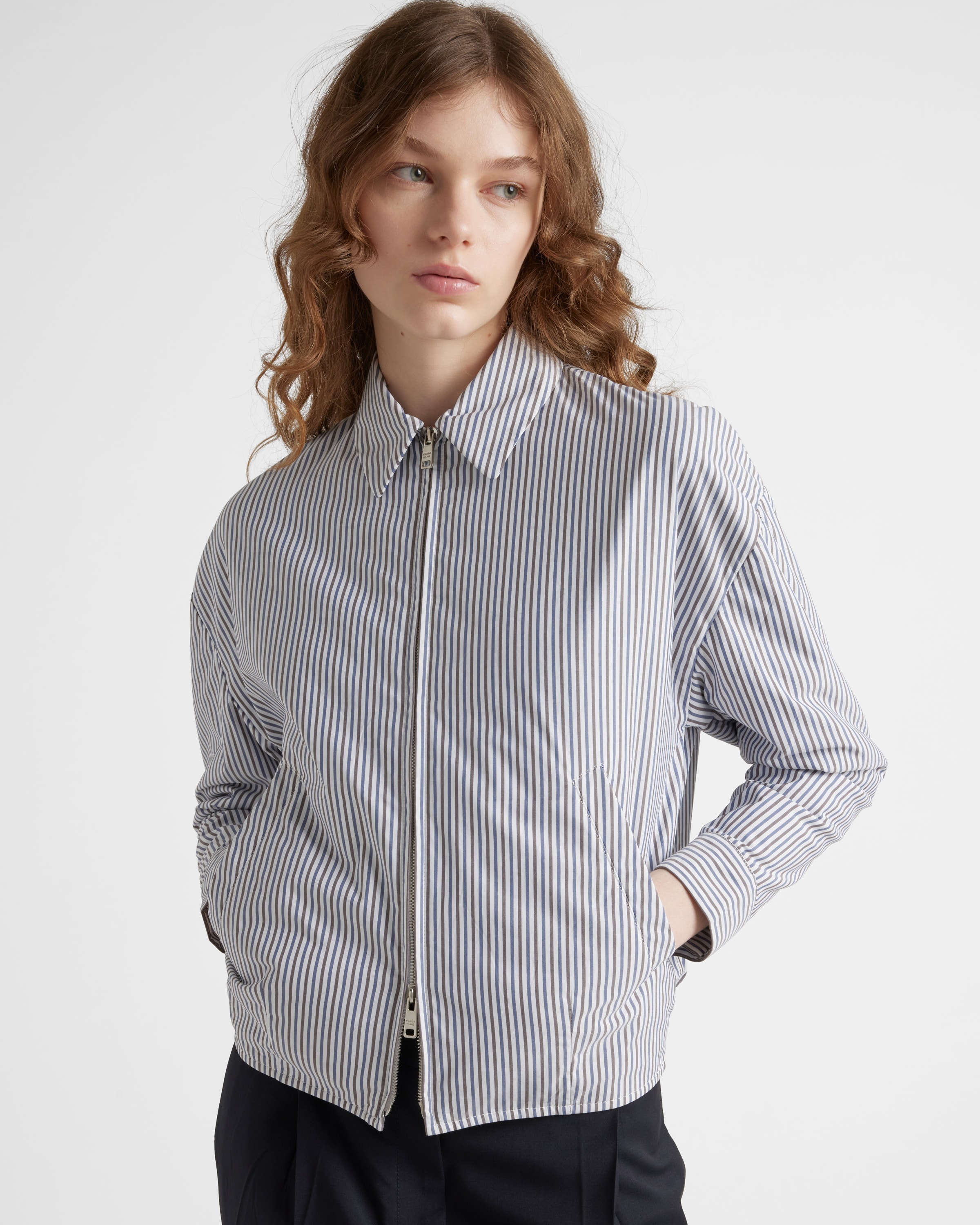 Striped poplin blouson jacket - 4