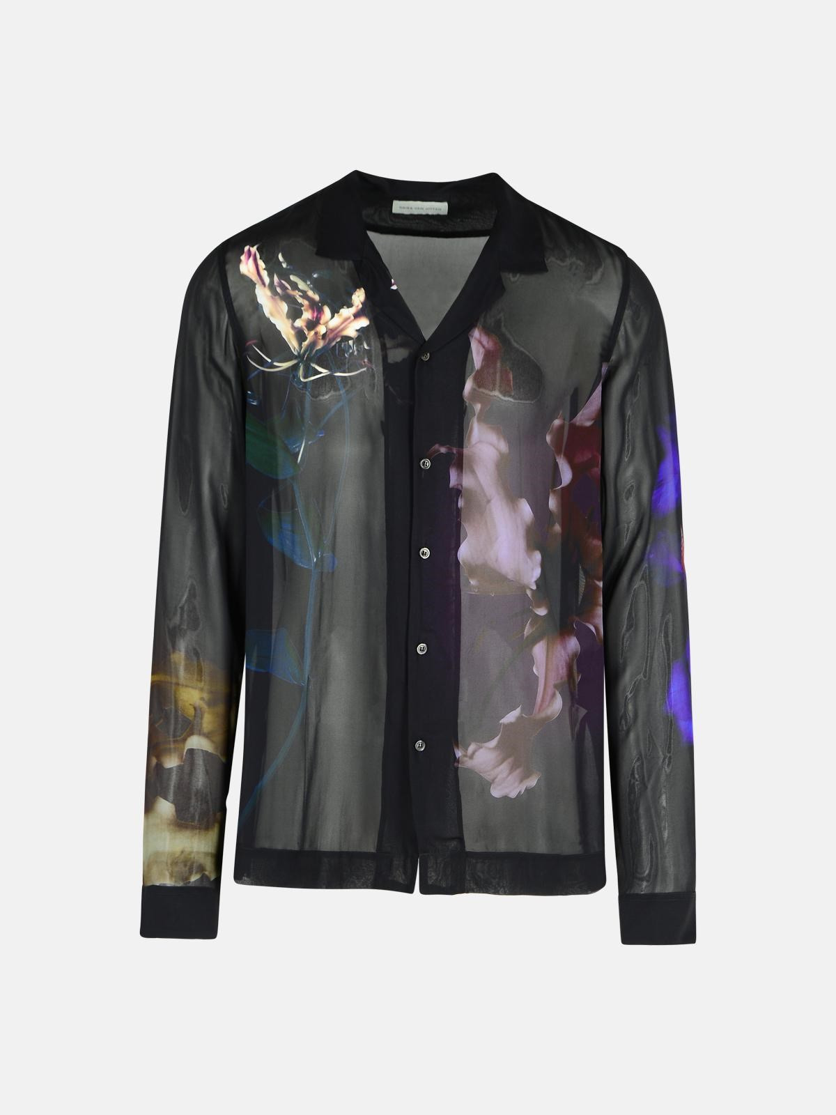 'CARLY' BLACK VISCOSE SHIRT - 1