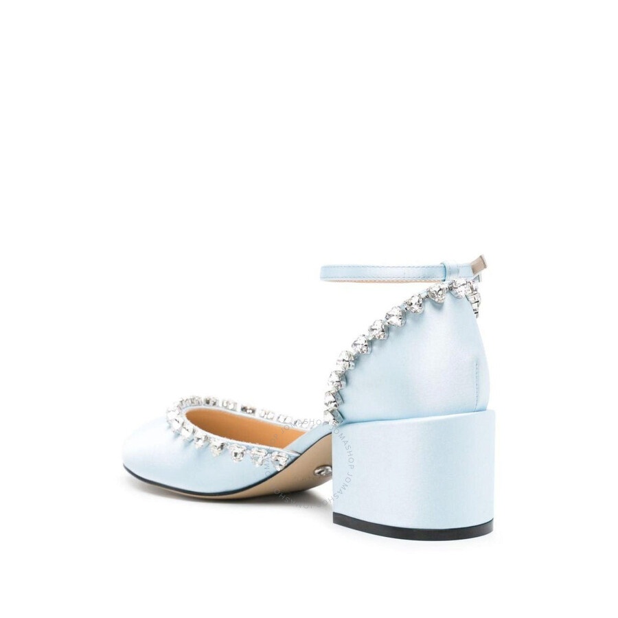 Mach & Mach Audrey Satin Crystal Embellished Pumps - 2