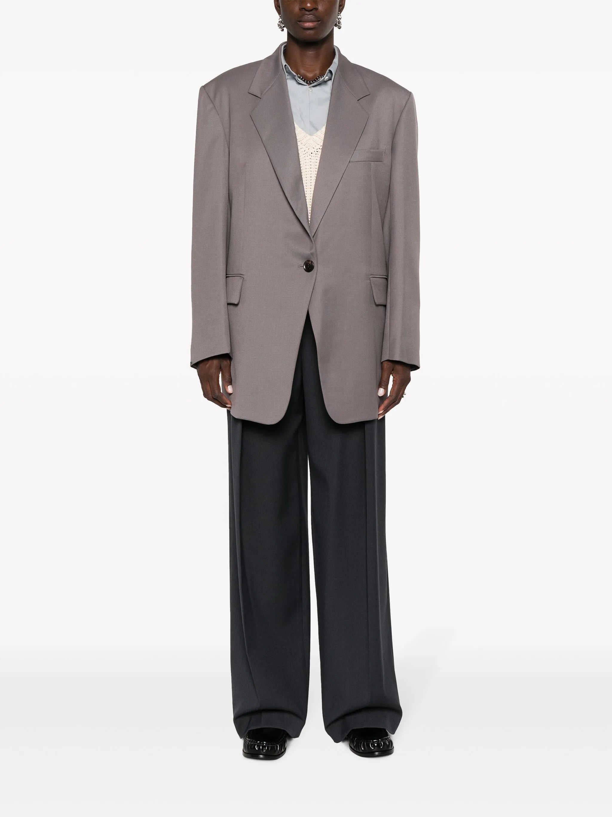 Notched-lapel Single-breasted Jacket - 5