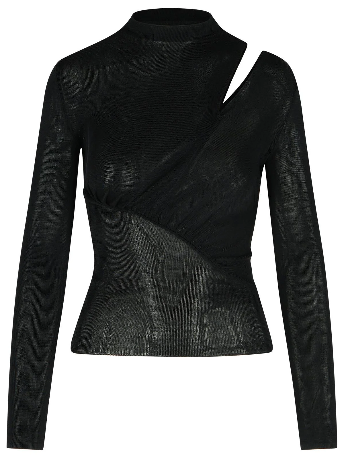 Self Portrait 'Cut Out' Black Viscose Top Women - 1