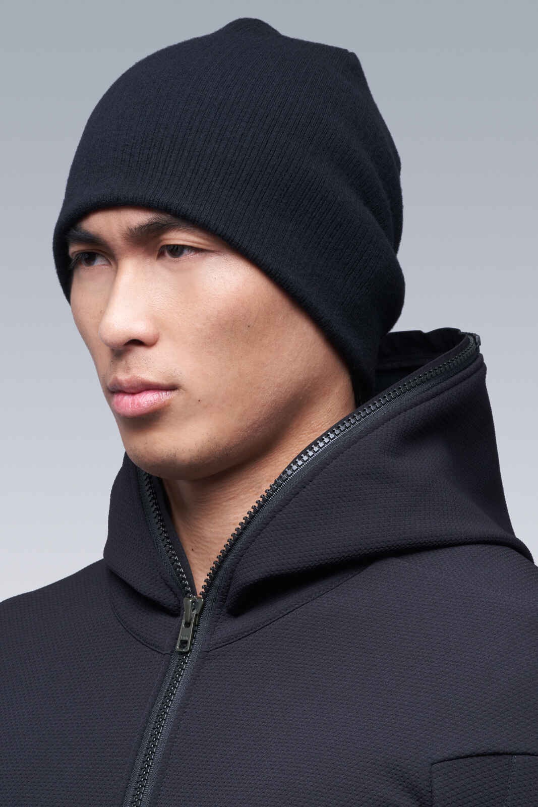 H1-KR Reversible Cashmere Hat Black - 5