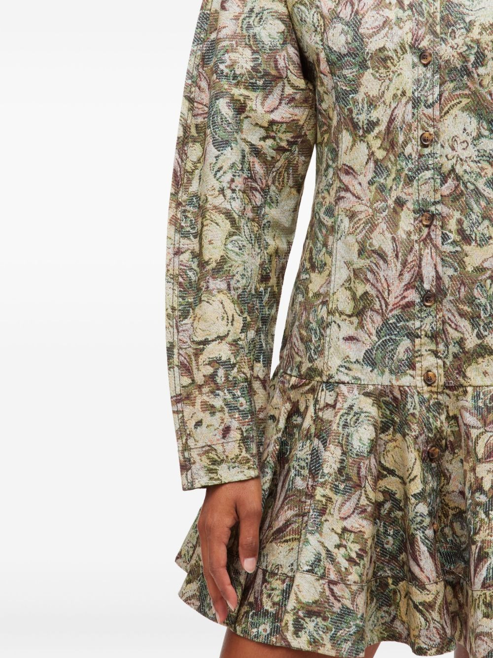 floral-print buttoned dress - 4