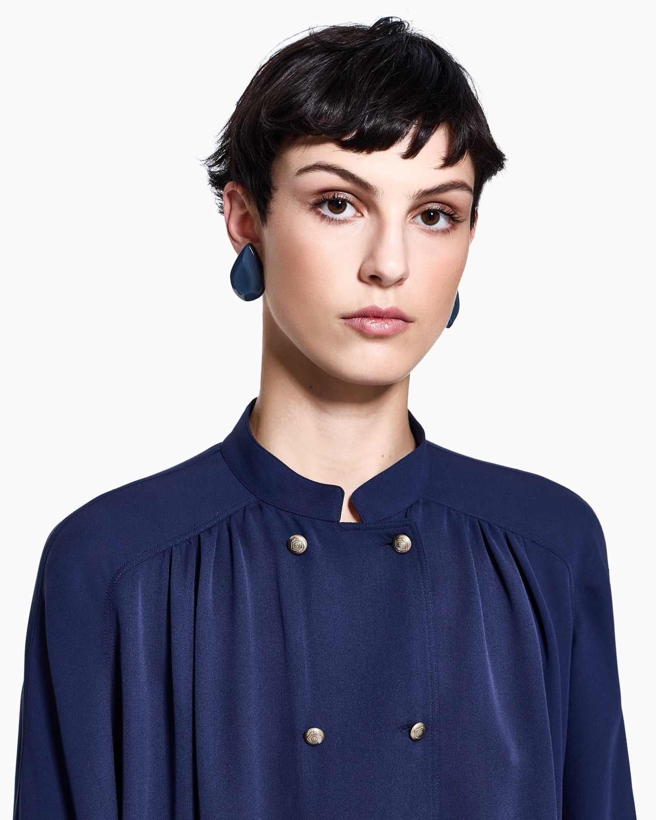 DENIM COLLECTION TRIPLE SILK GEORGETTE SHIRT - 5