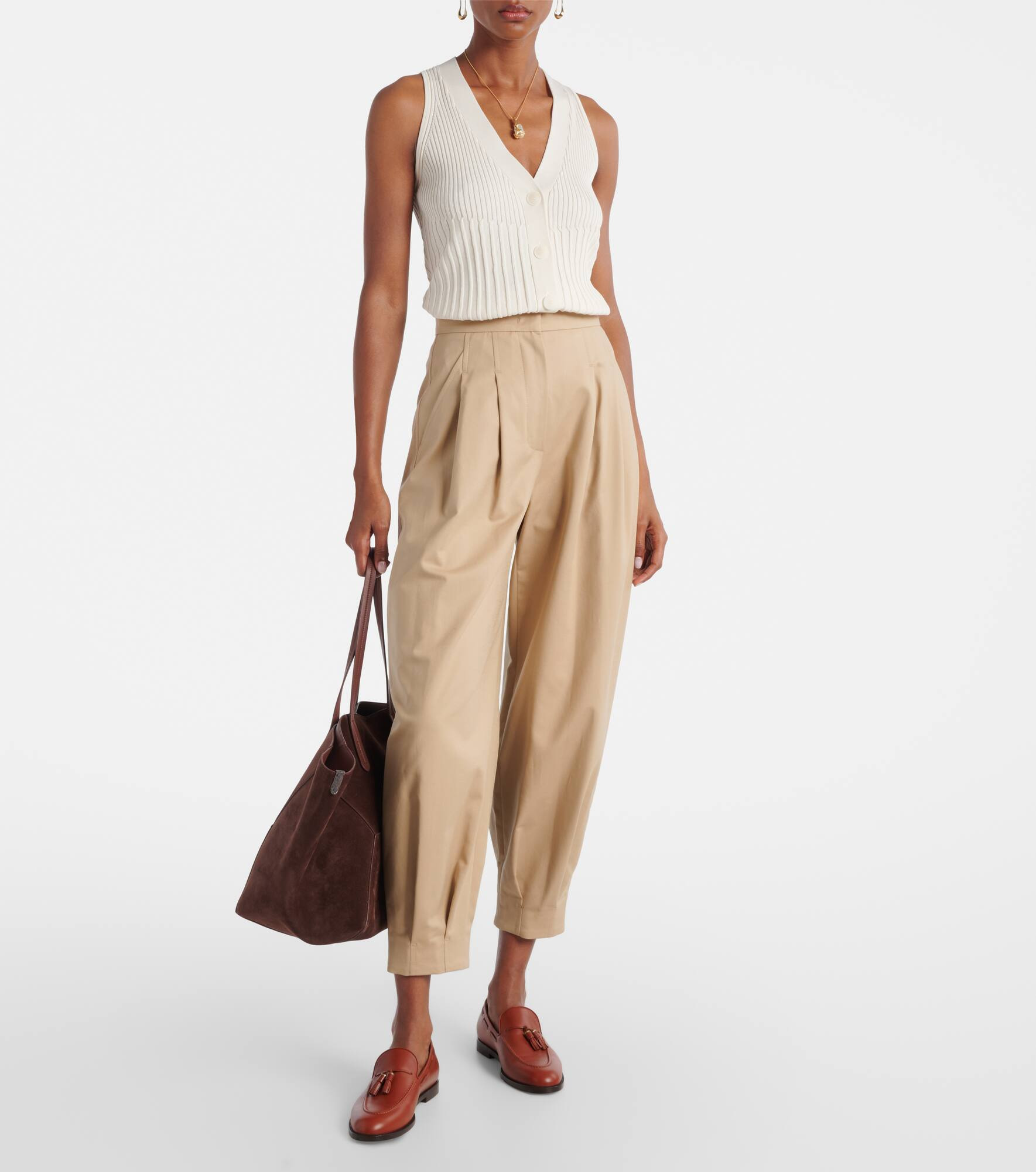 Bimba ribbed-knit cotton-blend vest - 2