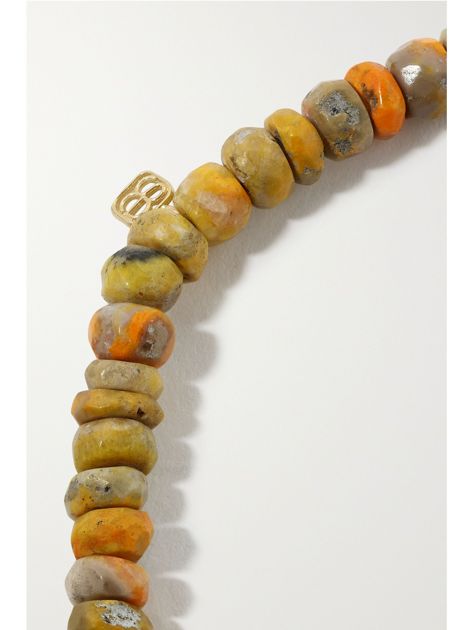 Tiny Bee 14-karat gold, jasper and diamond bracelet Mustard - 3