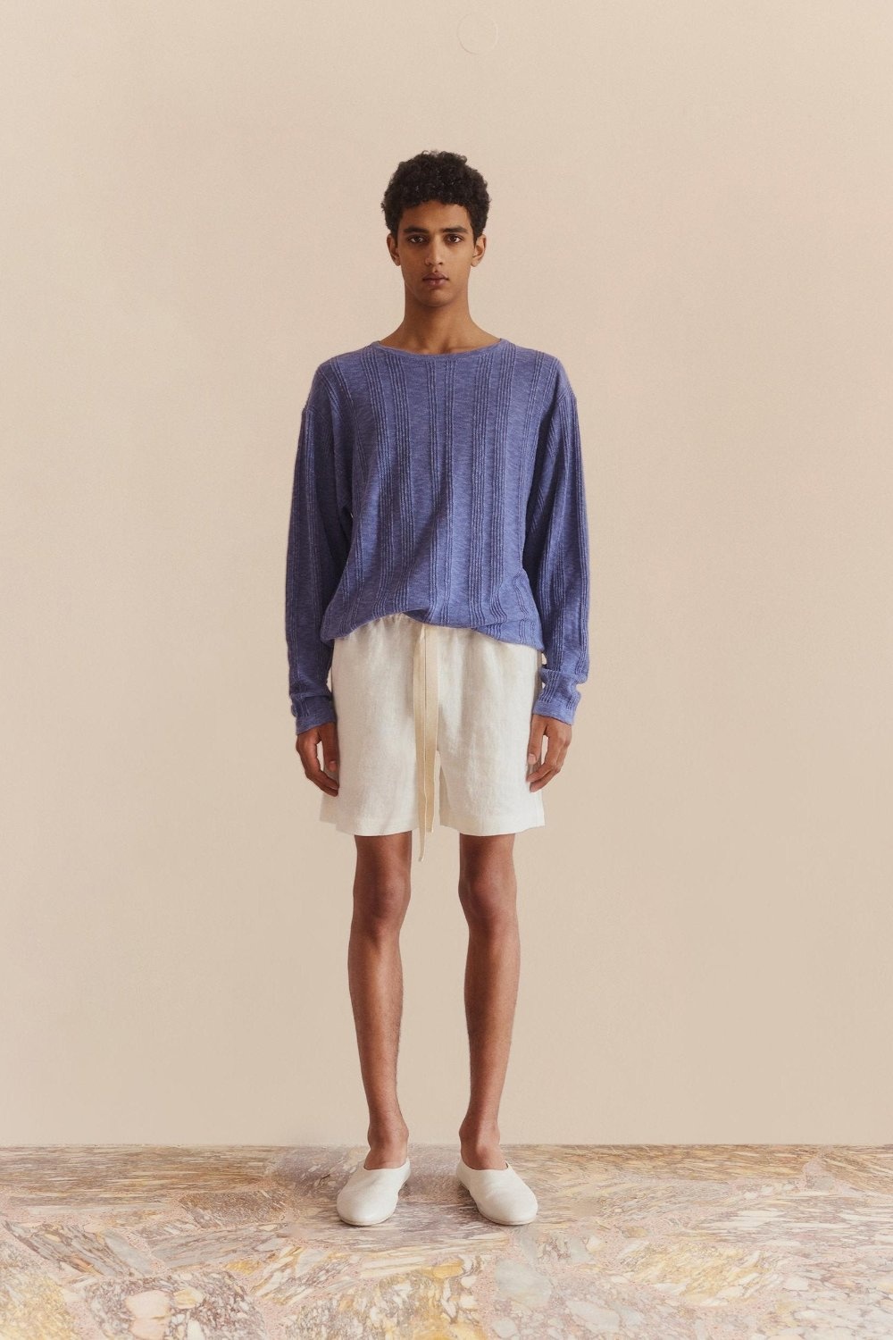 Linen Lounge Shorts White - 2