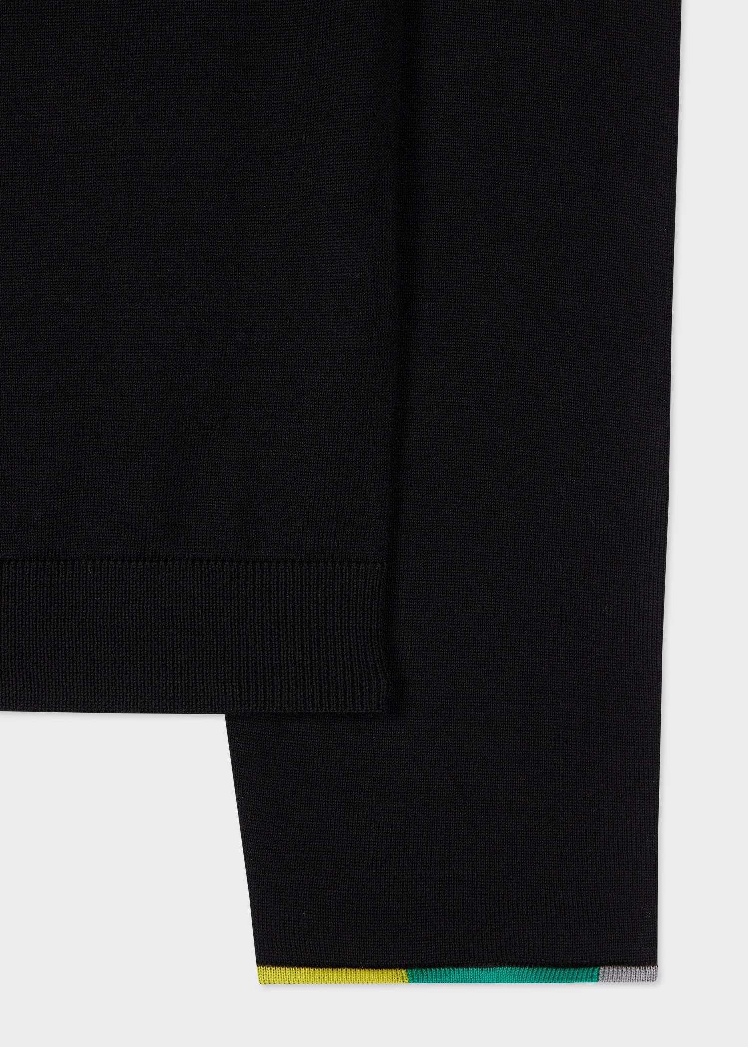 Women's Black Merino Knitted V Neck Sweater - 2