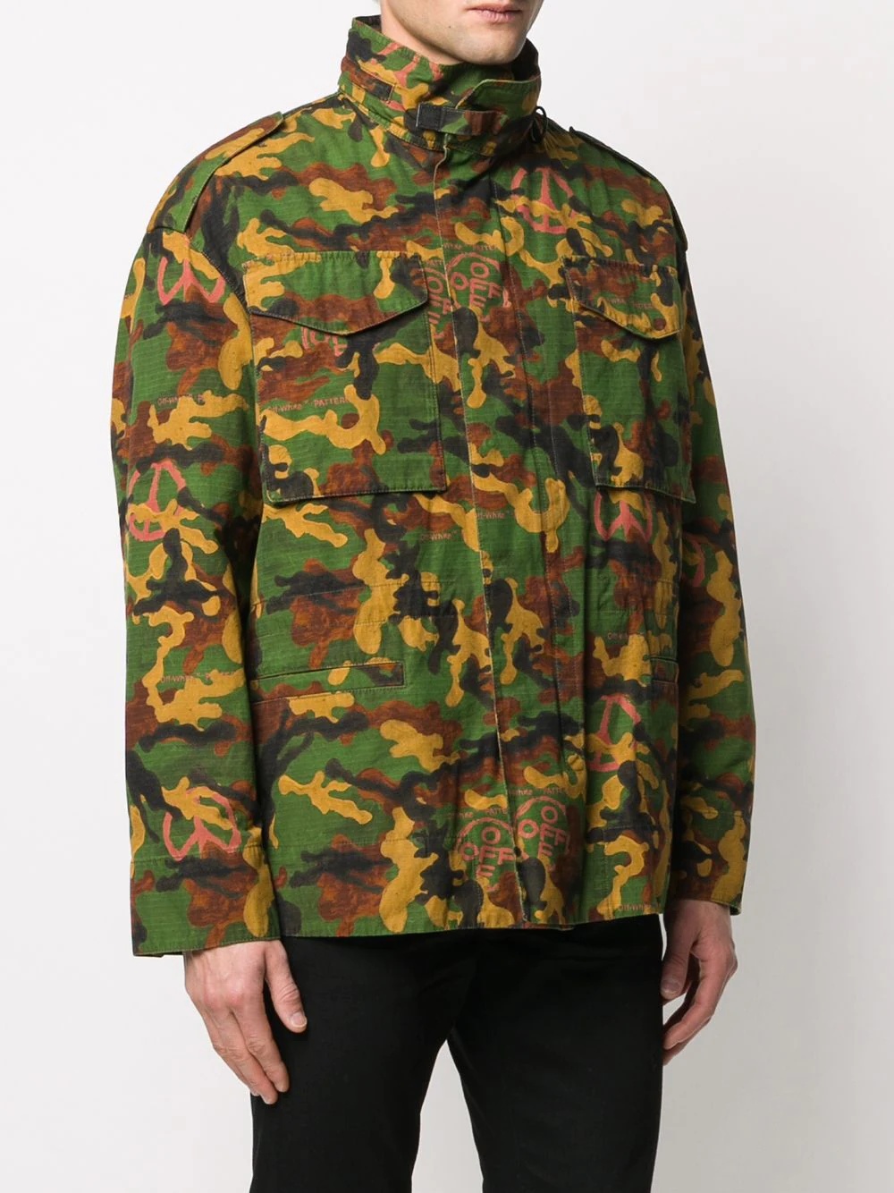 camouflage padded field jacket - 3