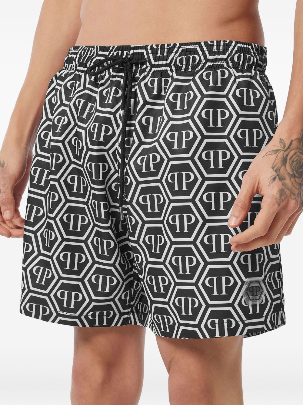 monogram hexagon swim shorts - 4