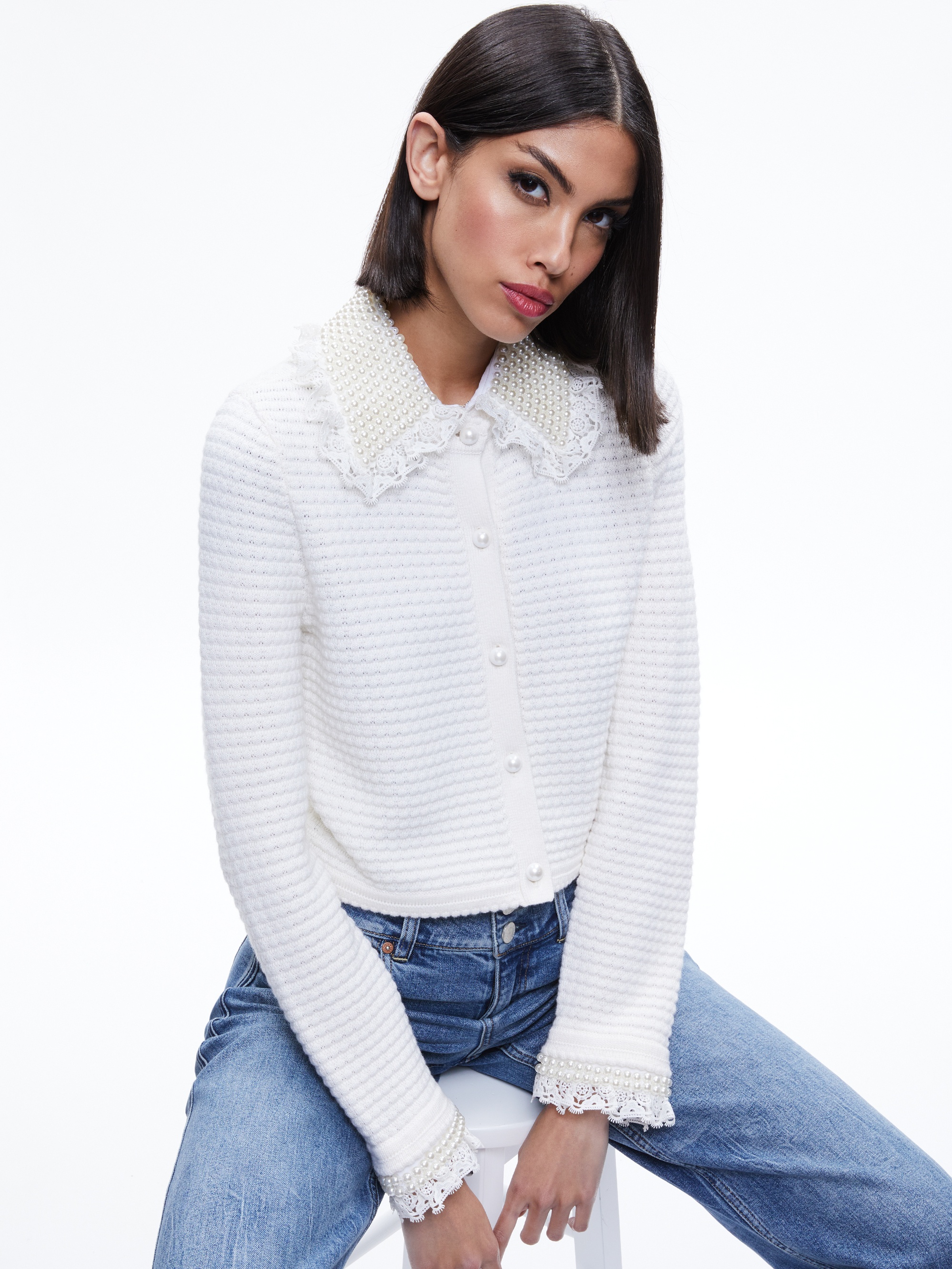 NOELLA EMBELLISHED COLLARED CARDIGAN - 2