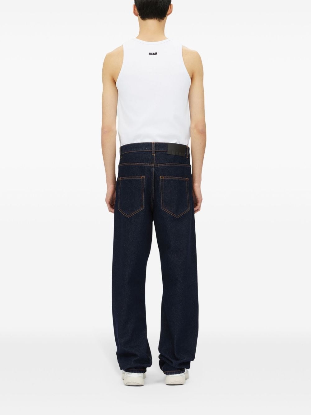 logo-patch cotton jeans - 4