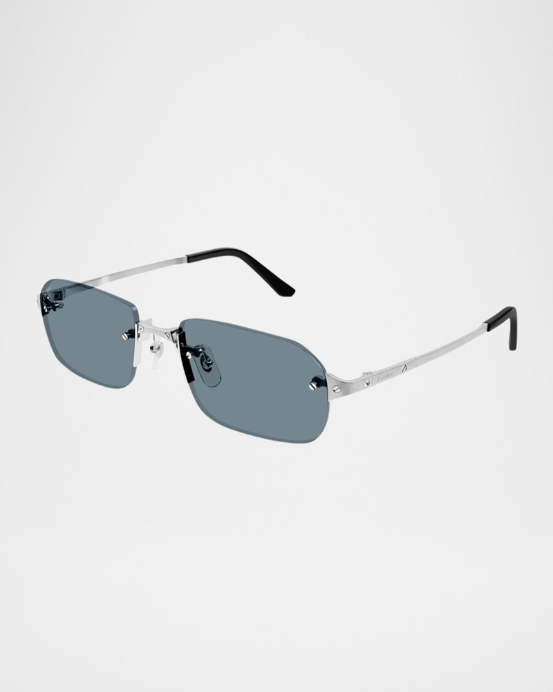 Men's Metal Rimless Rectangle Sunglasses 3