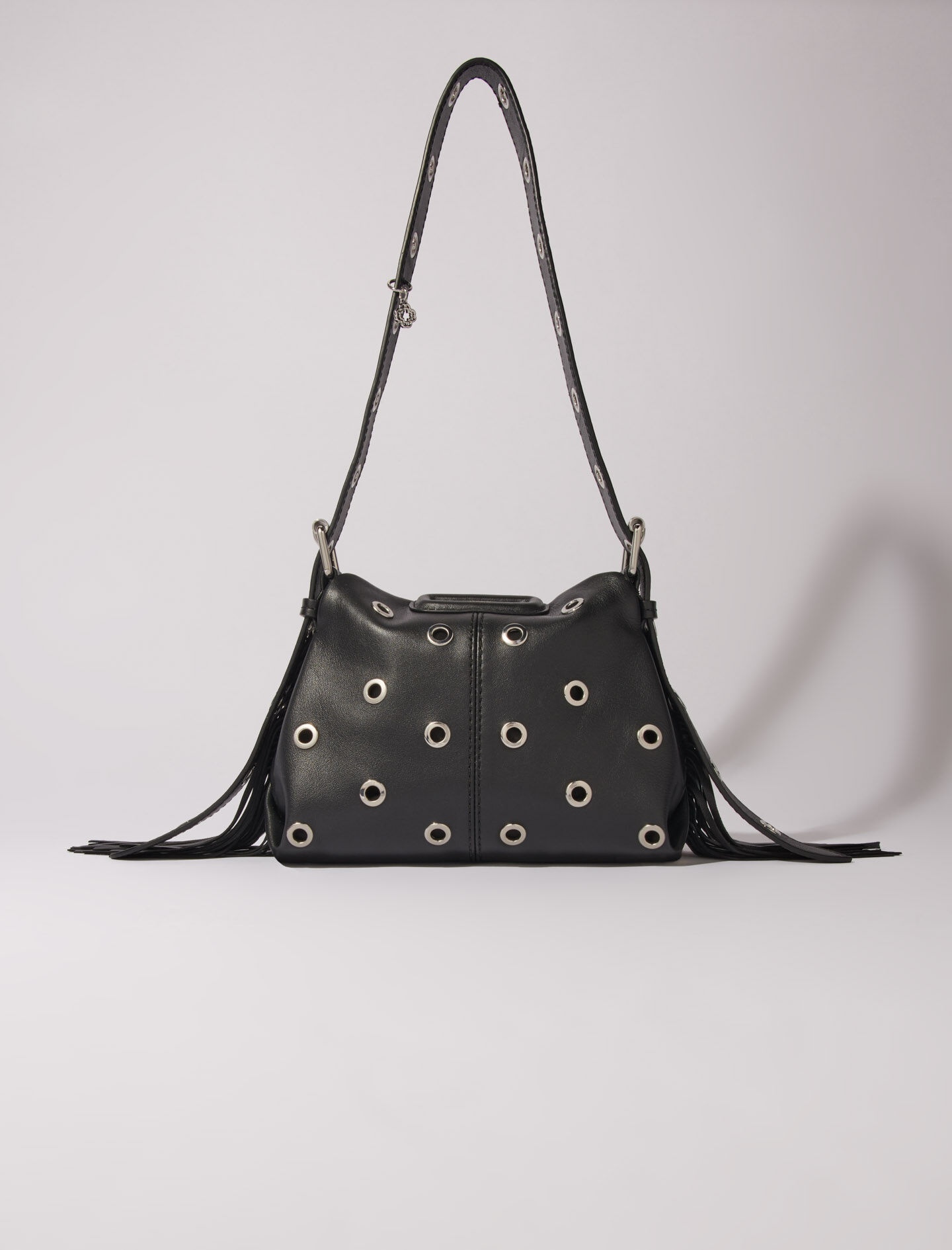 【MUCENT】CARBU BIG EYELET LEATHER MINI BAG maje Miss M Mini eyelet leather bag | REVERSIBLE