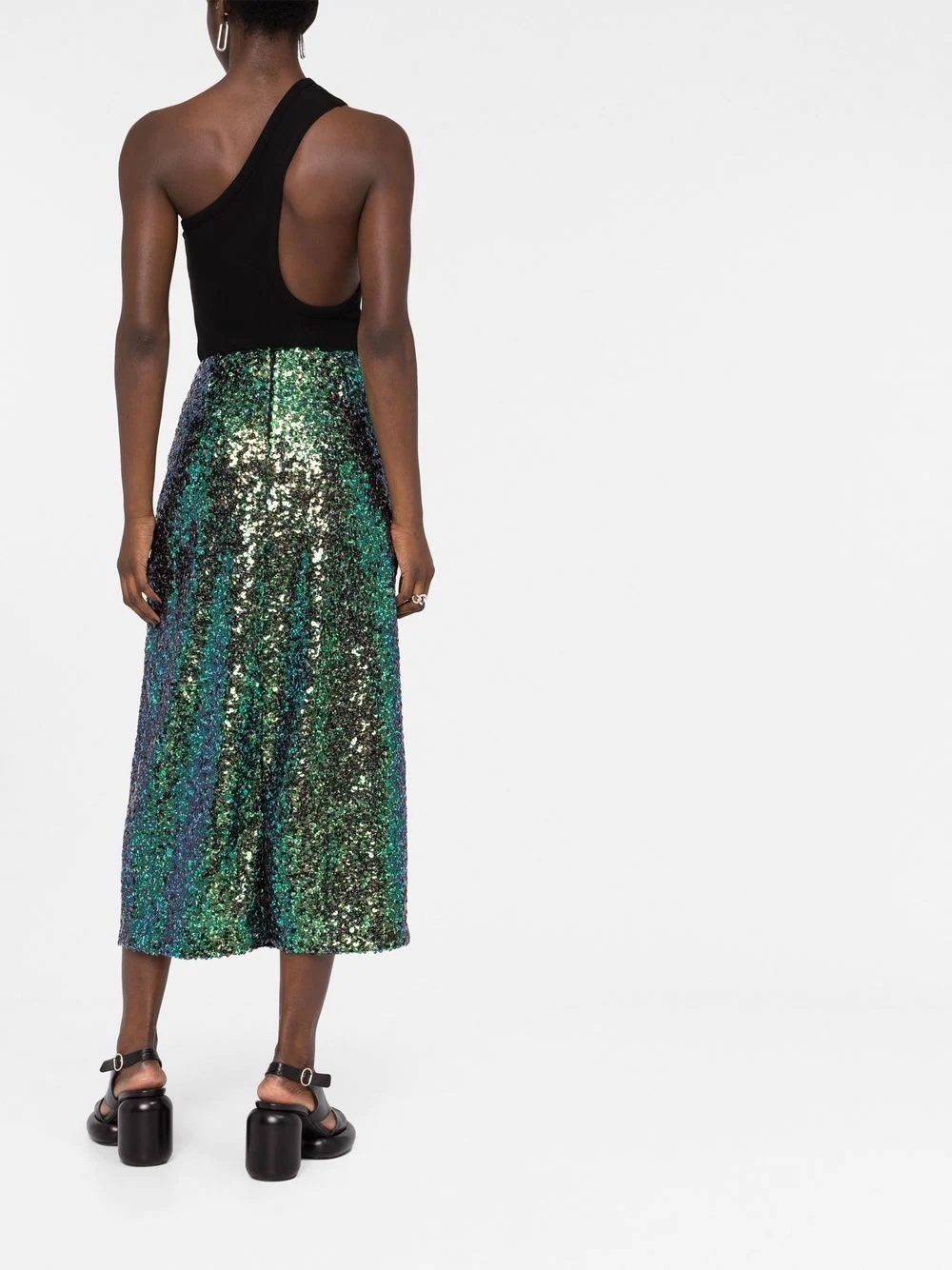 sequin A-line midi skirt - 6