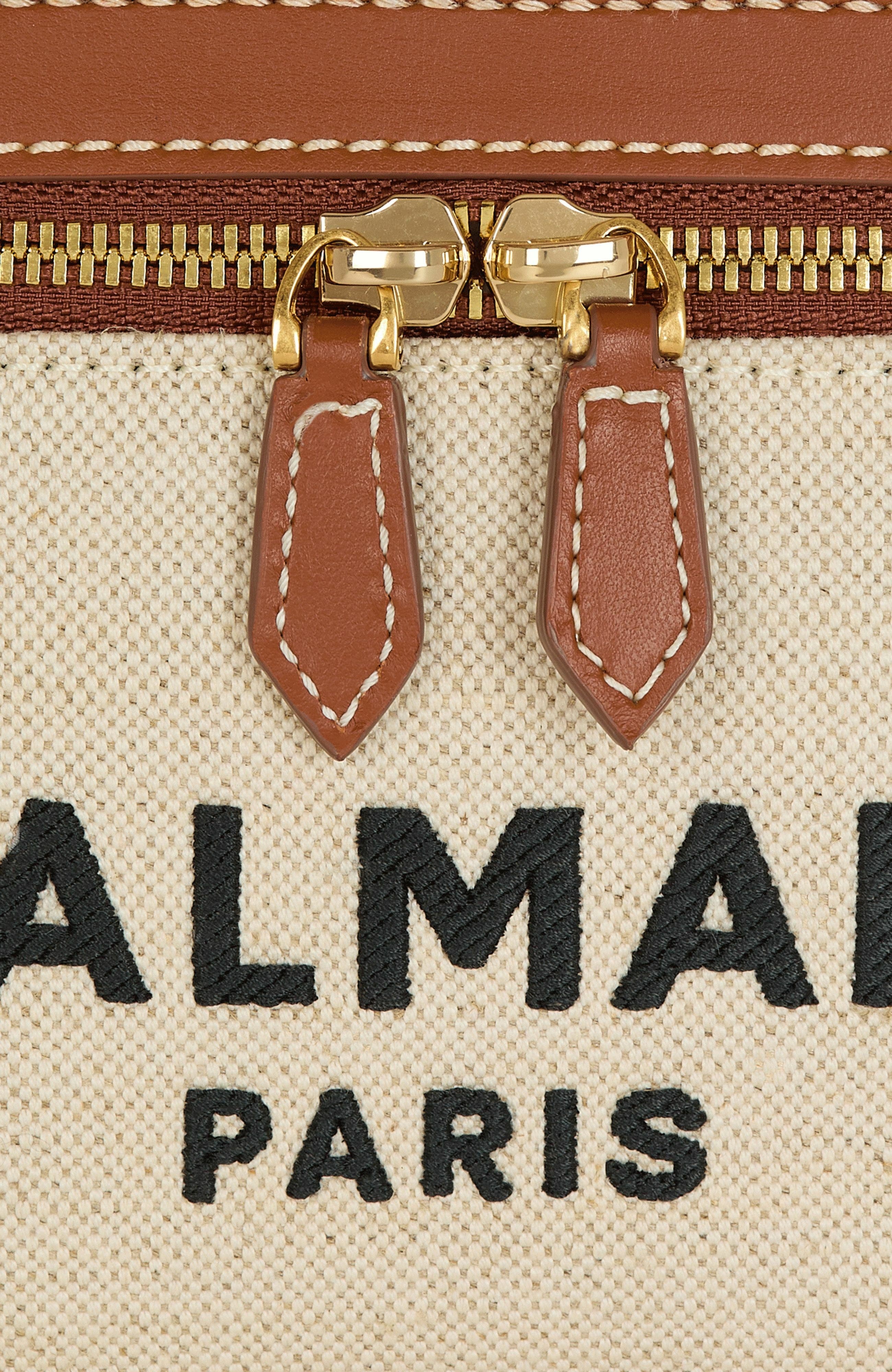 Balmain B-Army Vanity Case in canvas and leather in Beige at Nordstrom - 7
