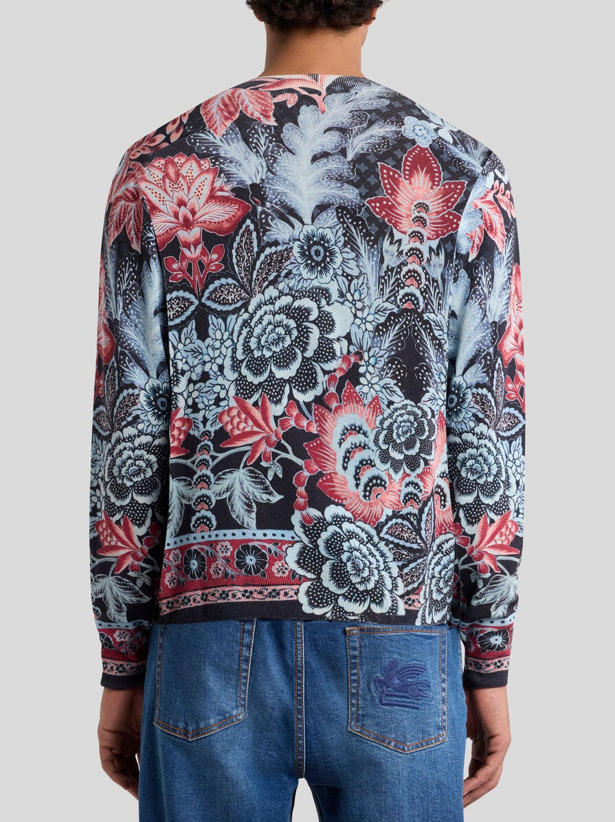 PRINTED SILK AND CASHMERE JUMPER - 5