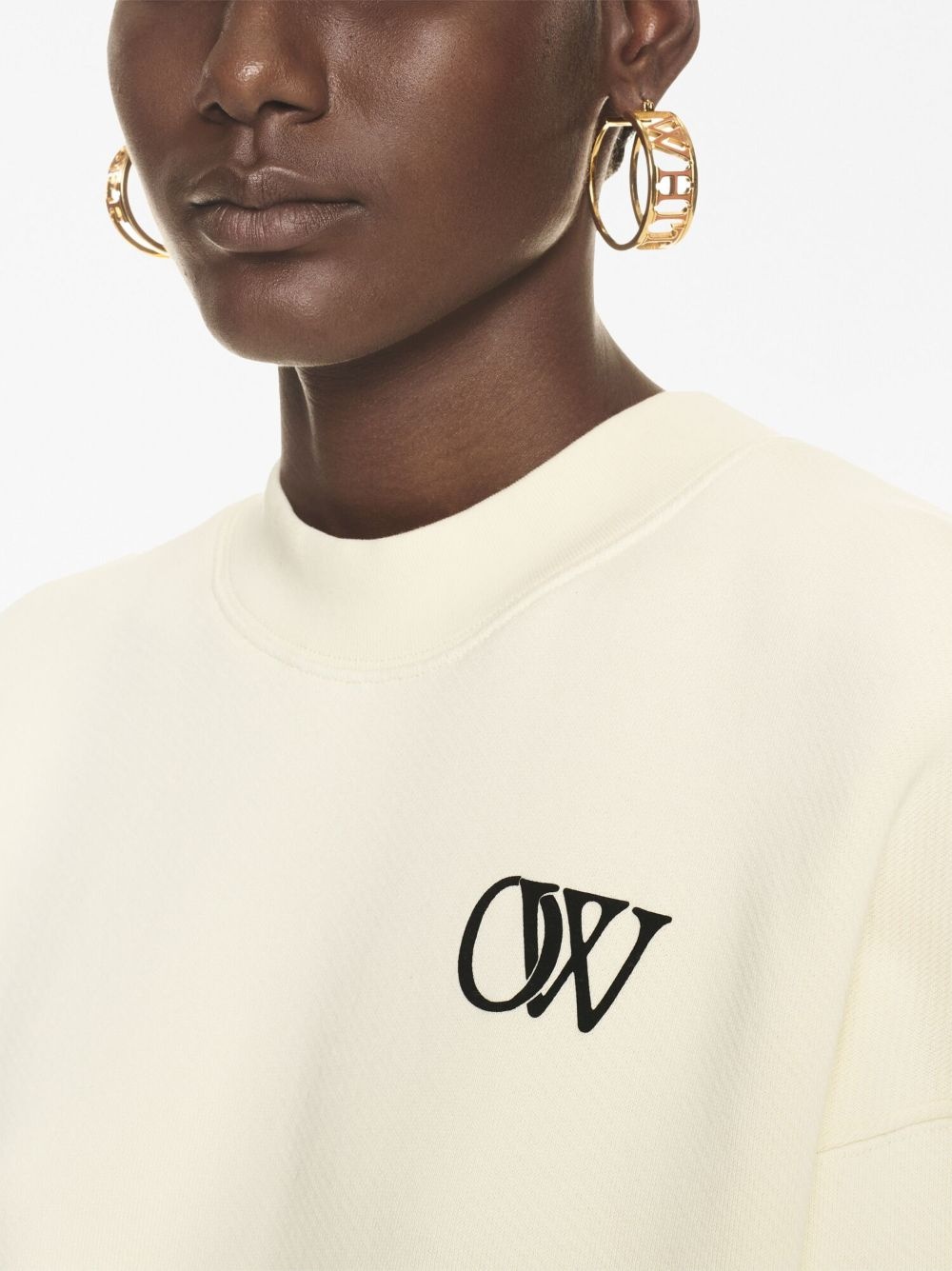 OW-print cotton sweatshirt - 5